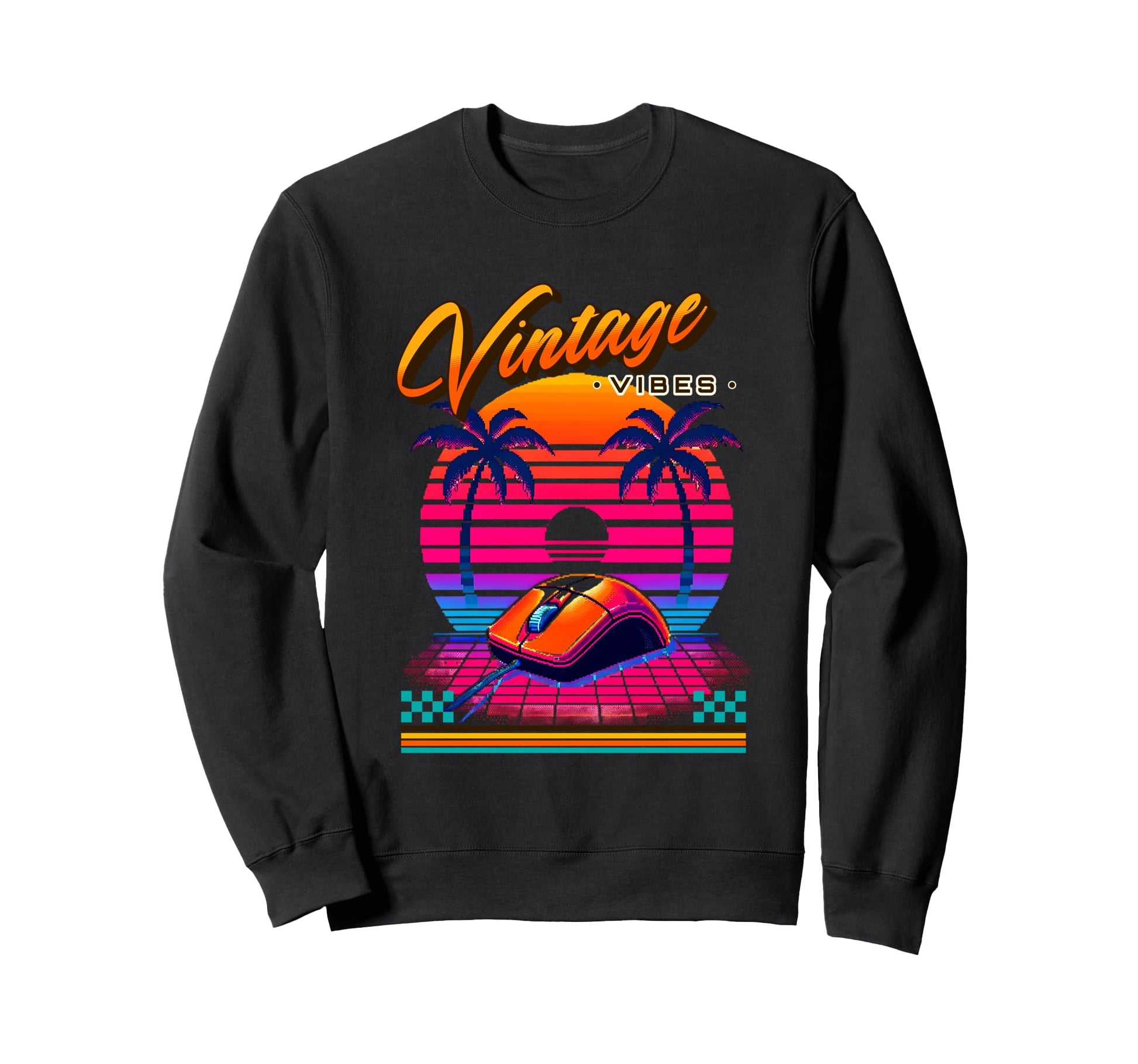 Vibes Old School Mouse 80S Sweatshirt - Custom Art Print Men Women - T-Shirt, Sweatshirt, Hoodie