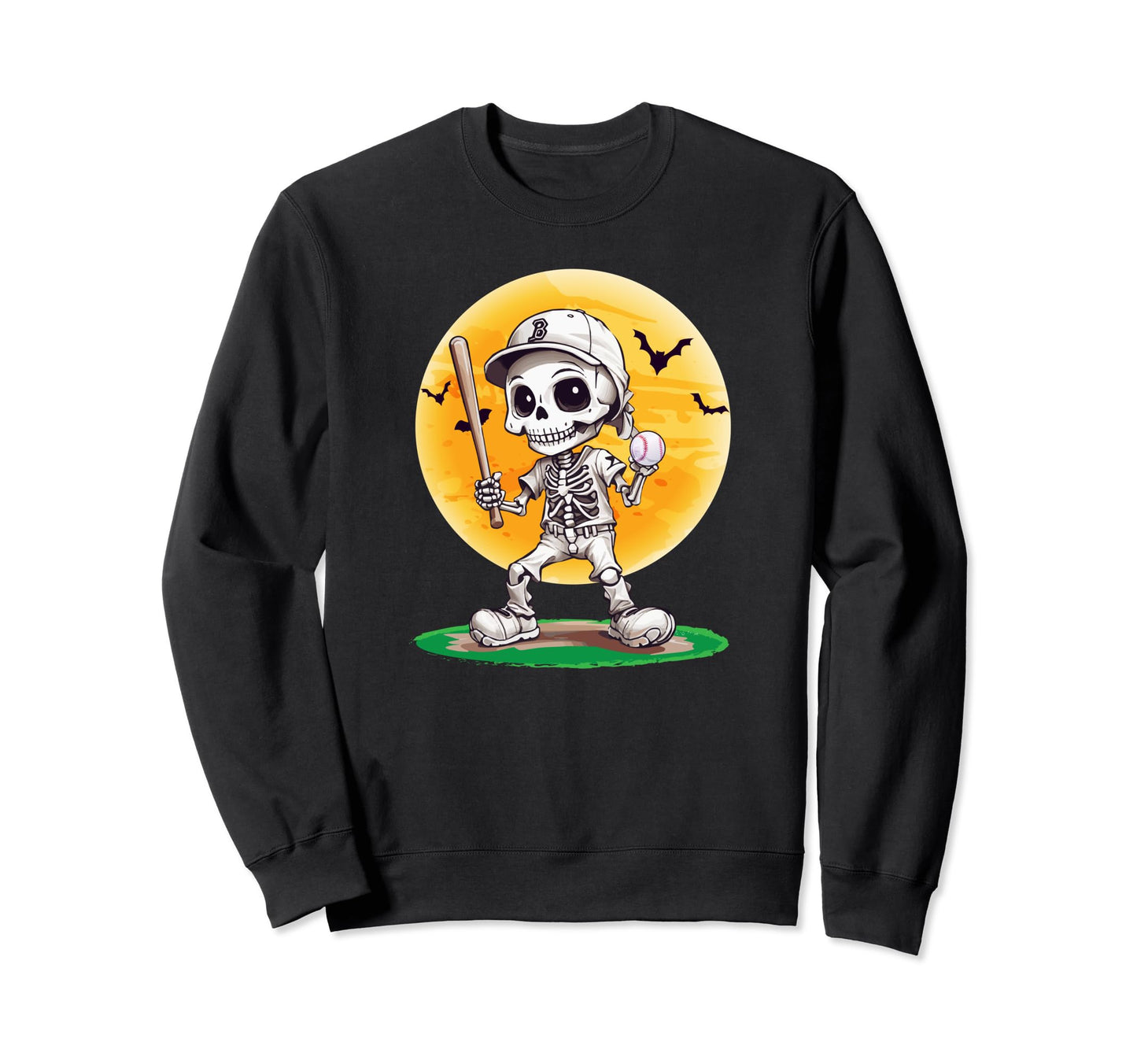 Baseball Skeleton Halloween Baseball Sweatshirt - Novelty Apparel Unisex - T-Shirt, Sweatshirt, Hoodie