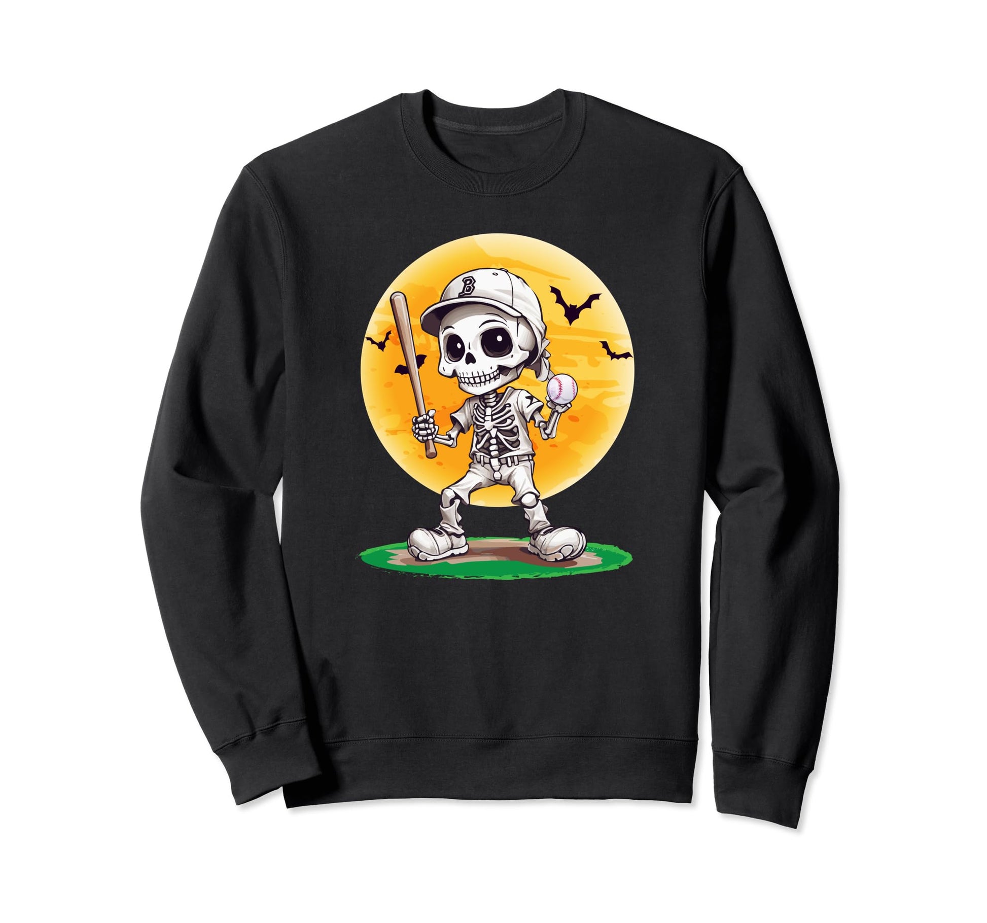 Baseball Skeleton Halloween Baseball Sweatshirt - Novelty Apparel Unisex - T-Shirt, Sweatshirt, Hoodie