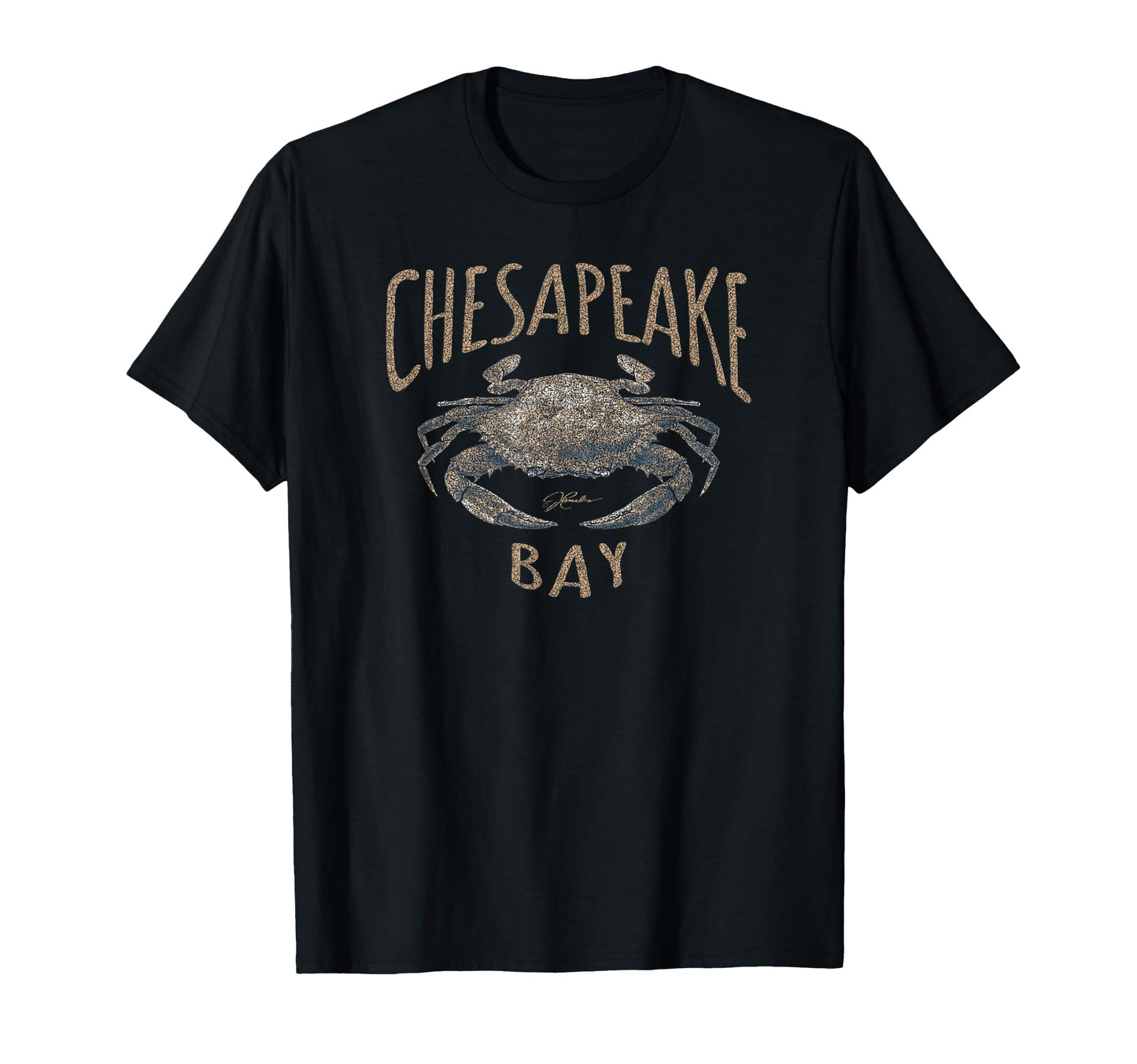 Jcombs Chesapeake Bay Blue Crab Distressed T-Shirt - Trendy Graphic Unisex - T-Shirt, Sweatshirt, Hoodie