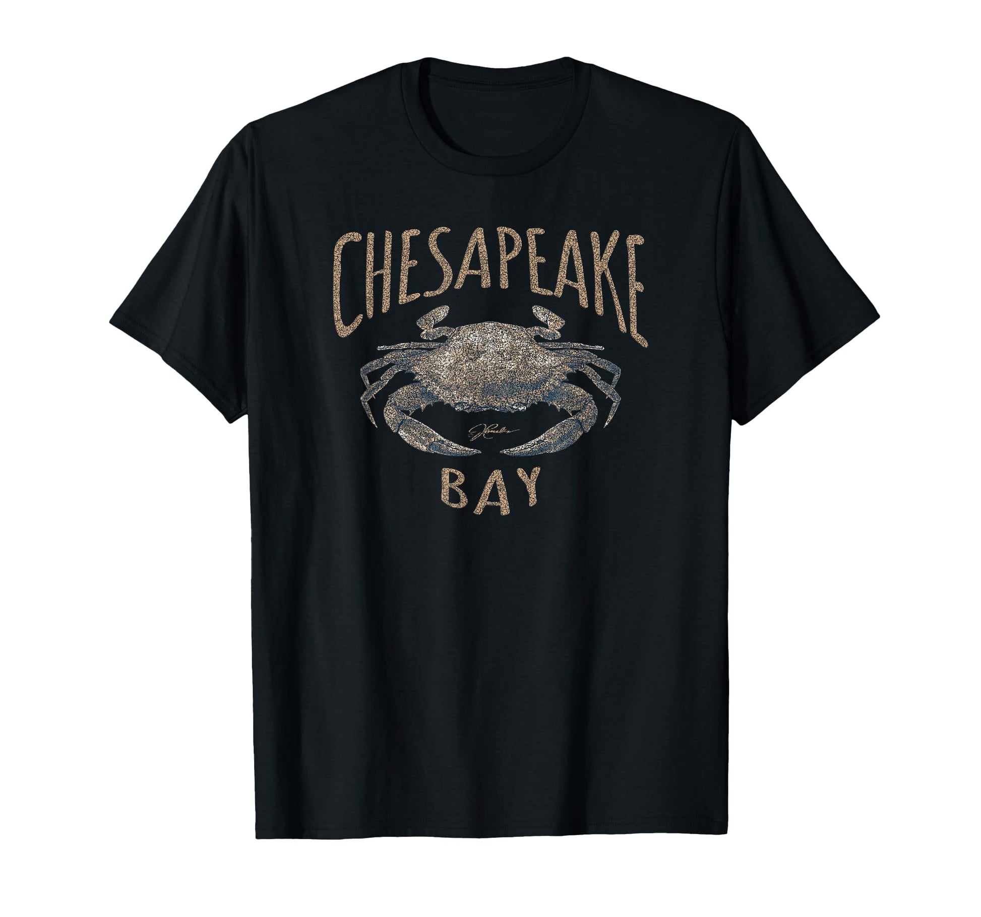 Jcombs Chesapeake Bay Blue Crab Distressed T-Shirt - Trendy Graphic Unisex - T-Shirt, Sweatshirt, Hoodie