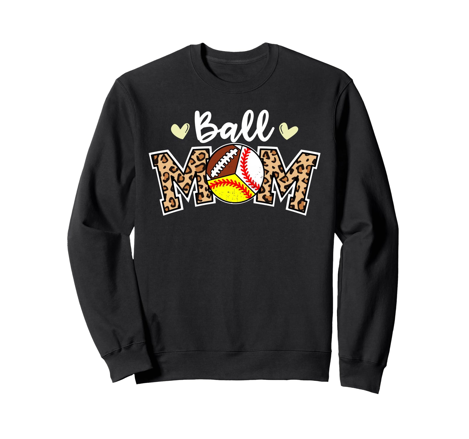 Ball Mom Leopard Baseball Sweatshirt - Custom Art Print for Adults - T-Shirt, Sweatshirt, Hoodie