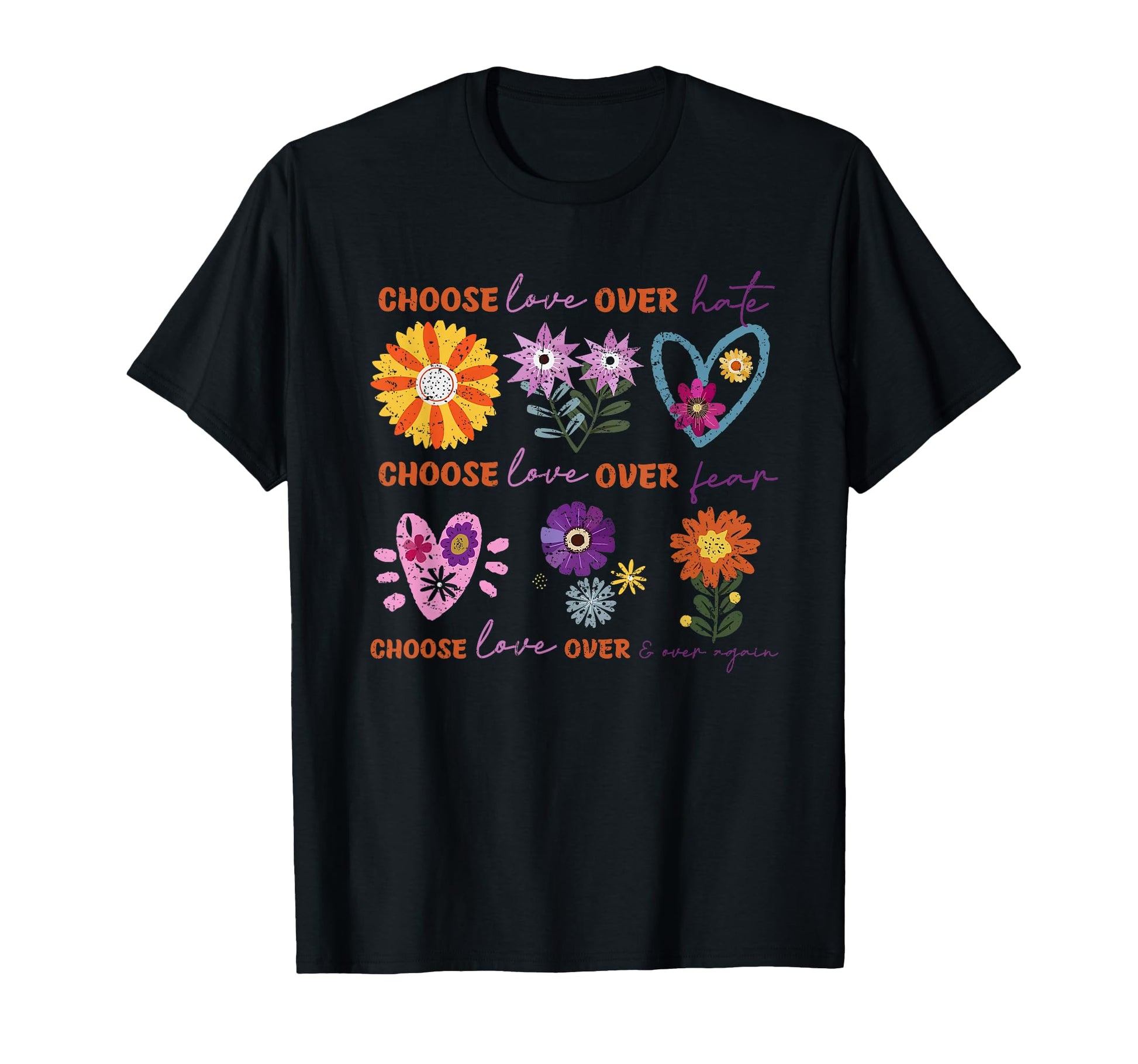 Boho Mental Health Choose Love T-Shirt - Casual Everyday Wear for Adults - T-Shirt, Sweatshirt, Hoodie