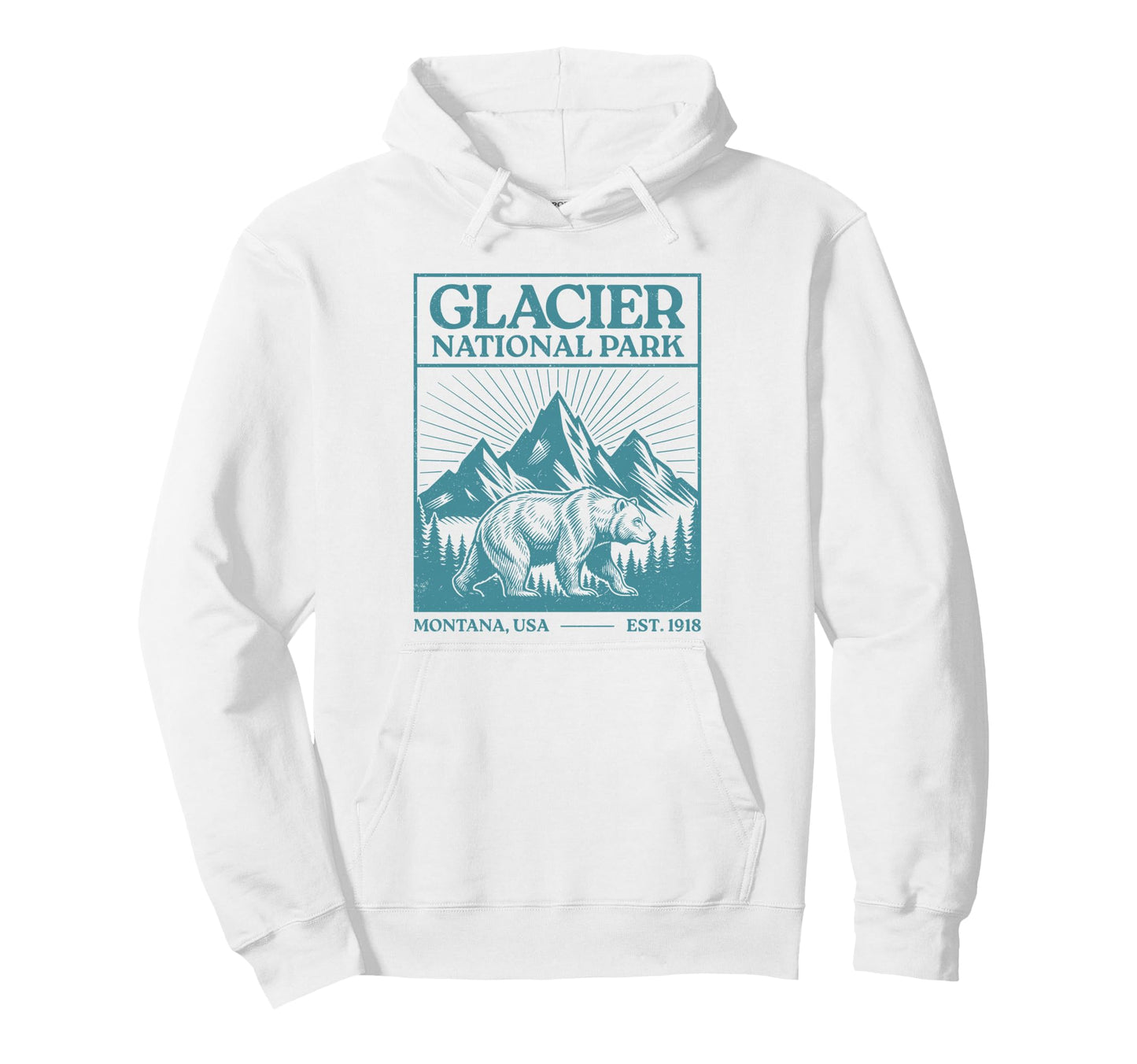 Glacier National Park Montana Usa Nature Hoodie - Trendy Graphic Unisex - T-Shirt, Sweatshirt, Hoodie