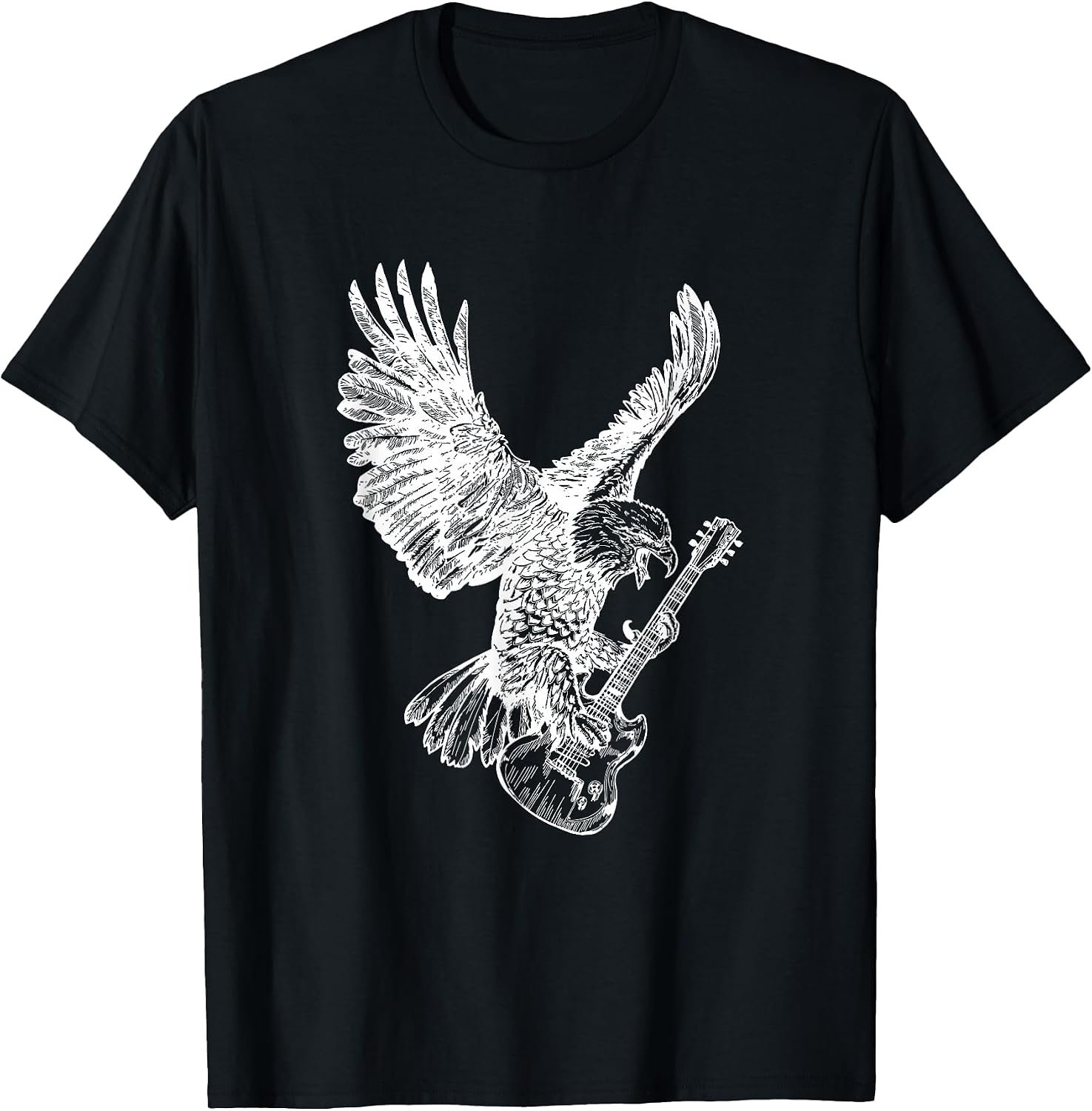 Eagle Playing Guitar Guitarist Musician Music Band - Adult & Kids T-Shirts, Sweatshirts & Hoodies apparel design preview 1
