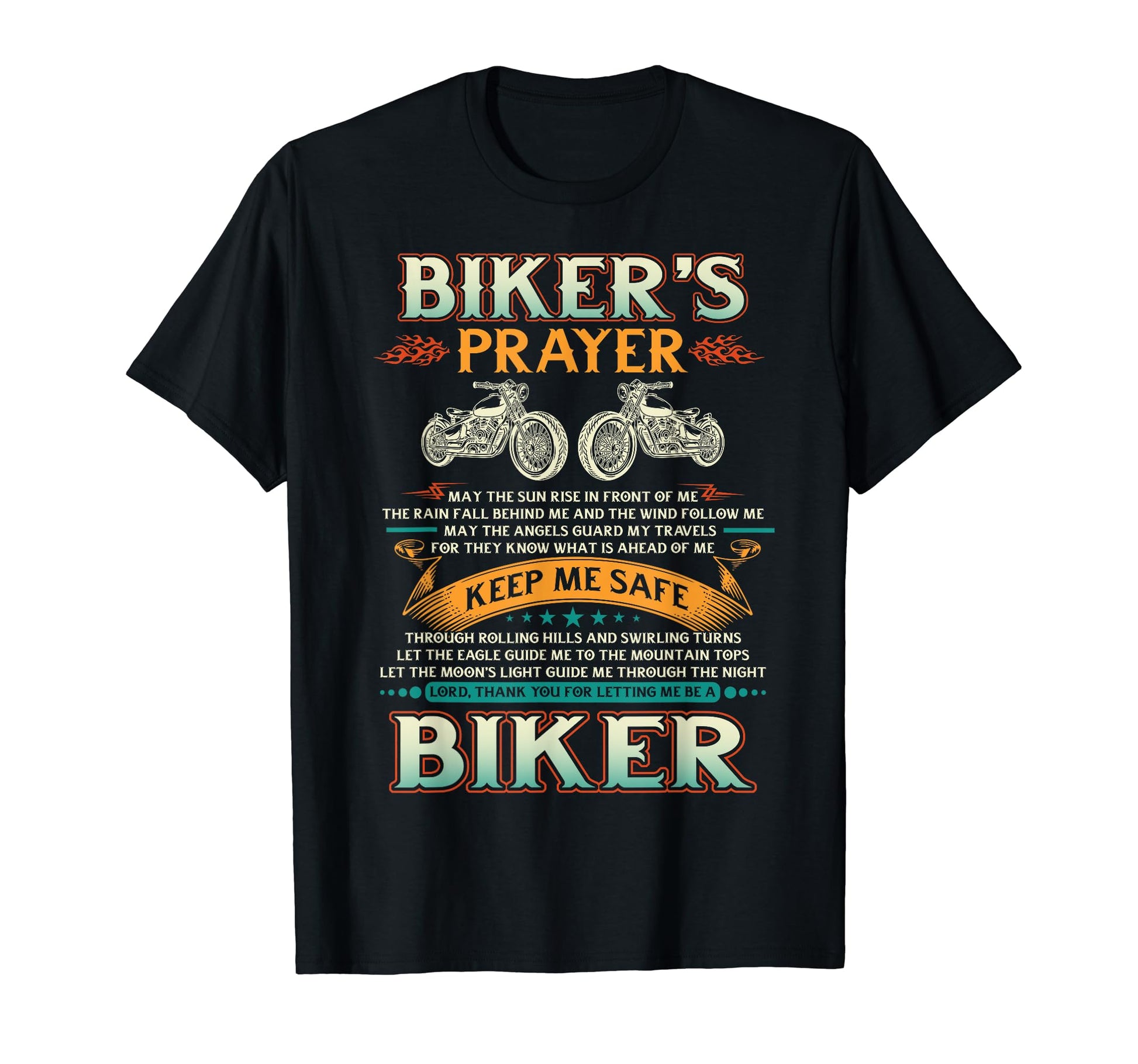 Bikers Prayer Motorcycle Biker T-Shirt - Aesthetic Graphic for Adults - T-Shirt, Sweatshirt, Hoodie