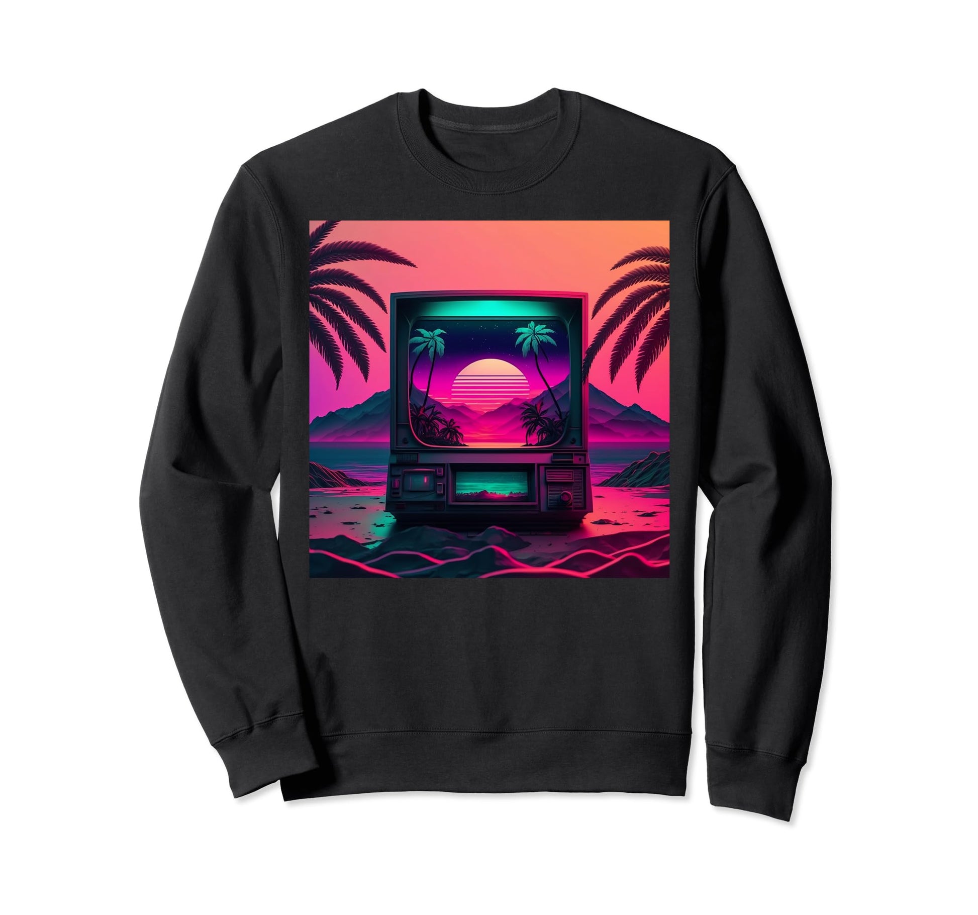 Vaporwave Crt Tv Synthwave Aesthetic Sweatshirt - Trendy Graphic Men Women - T-Shirt, Sweatshirt, Hoodie