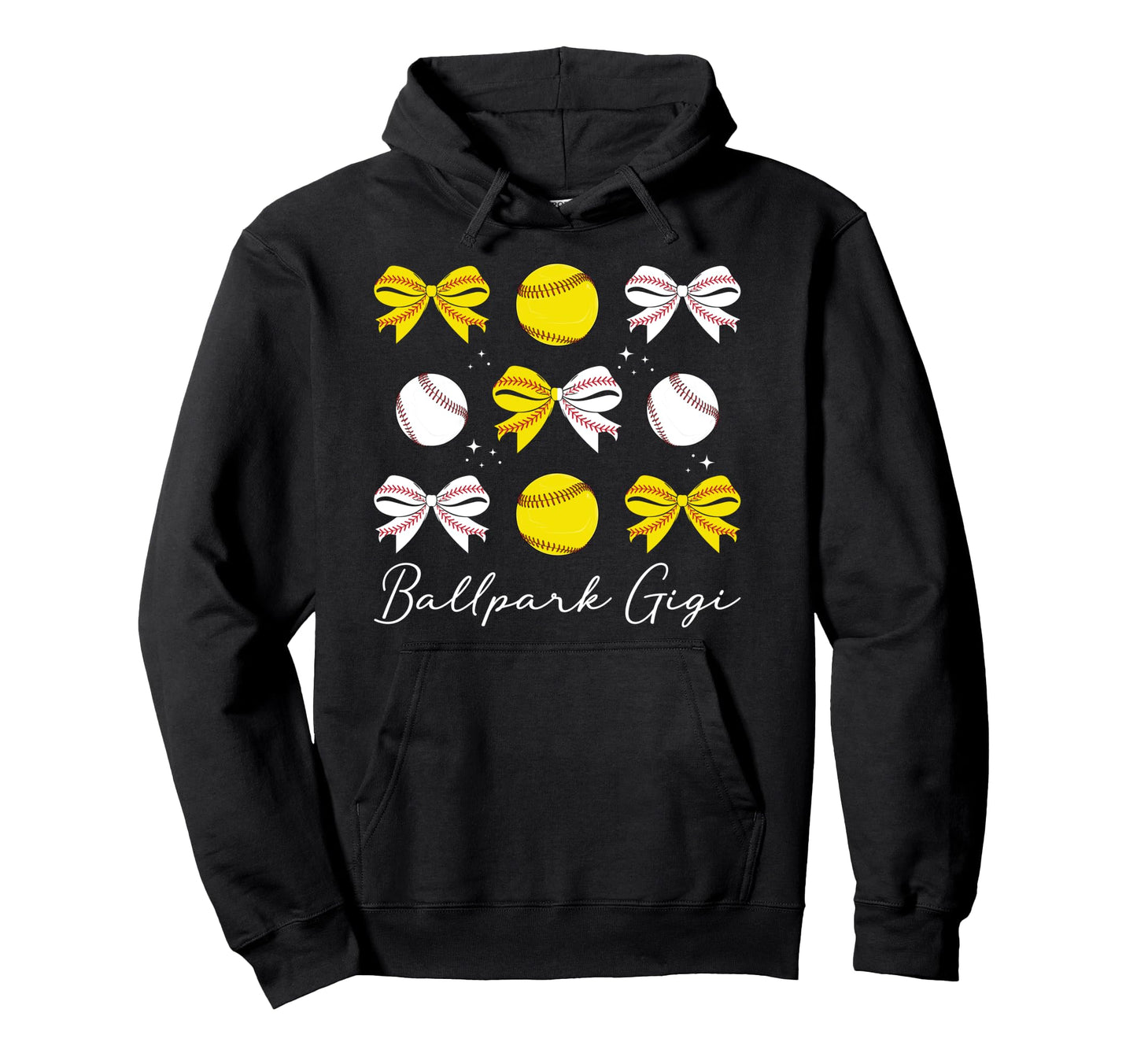 Ballpark Gigi Coquette Softball Baseball Hoodie - Graphic Print for Adults - T-Shirt, Sweatshirt, Hoodie