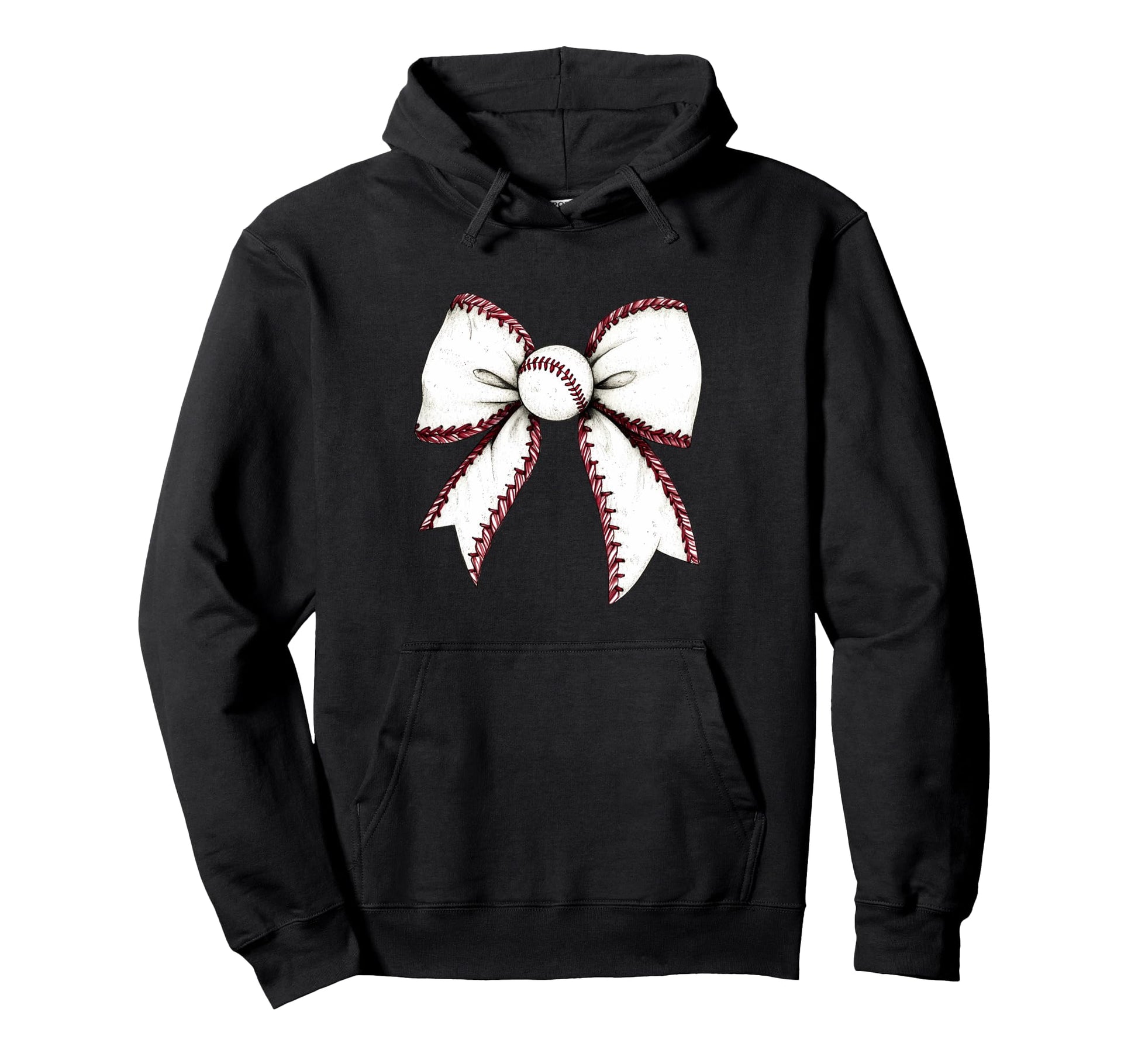Baseball Coquette Bow Baseball Mom Hoodie - Custom Art Print for Adults - T-Shirt, Sweatshirt, Hoodie