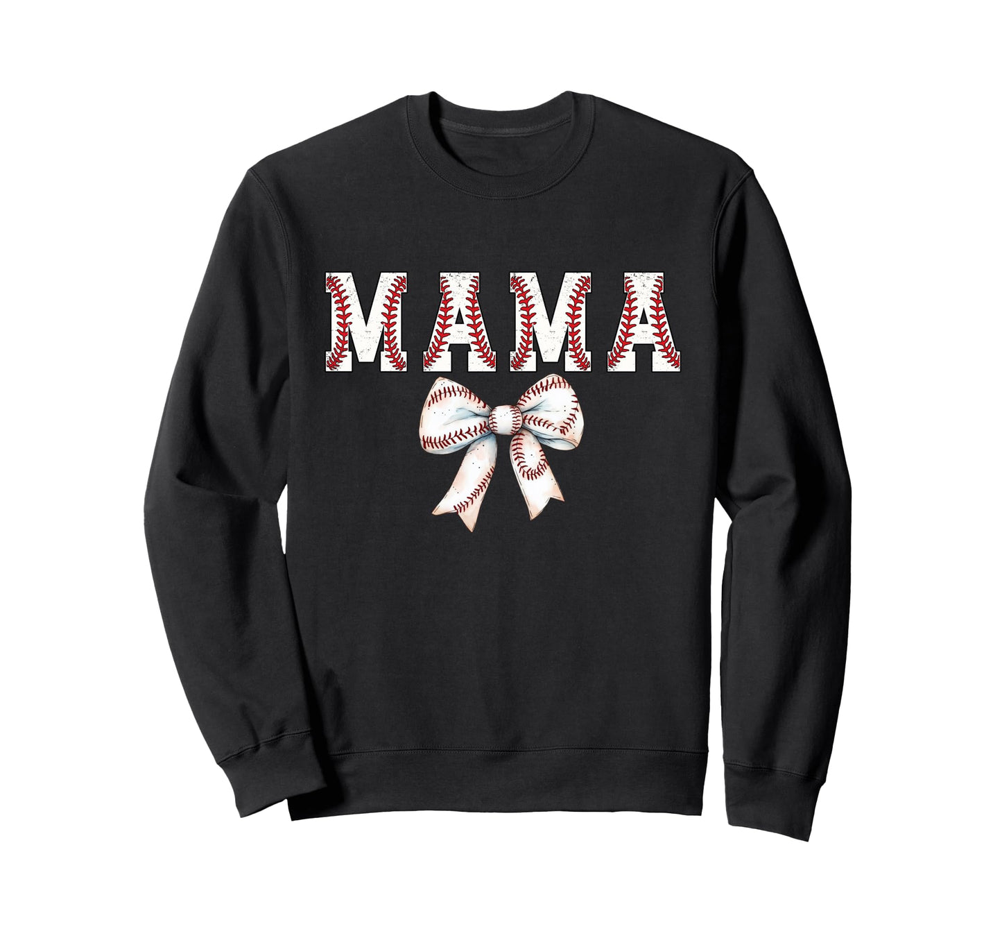 Baseball Mom Bow Baseball Mama Sweatshirt - Aesthetic Graphic Men Women - T-Shirt, Sweatshirt, Hoodie