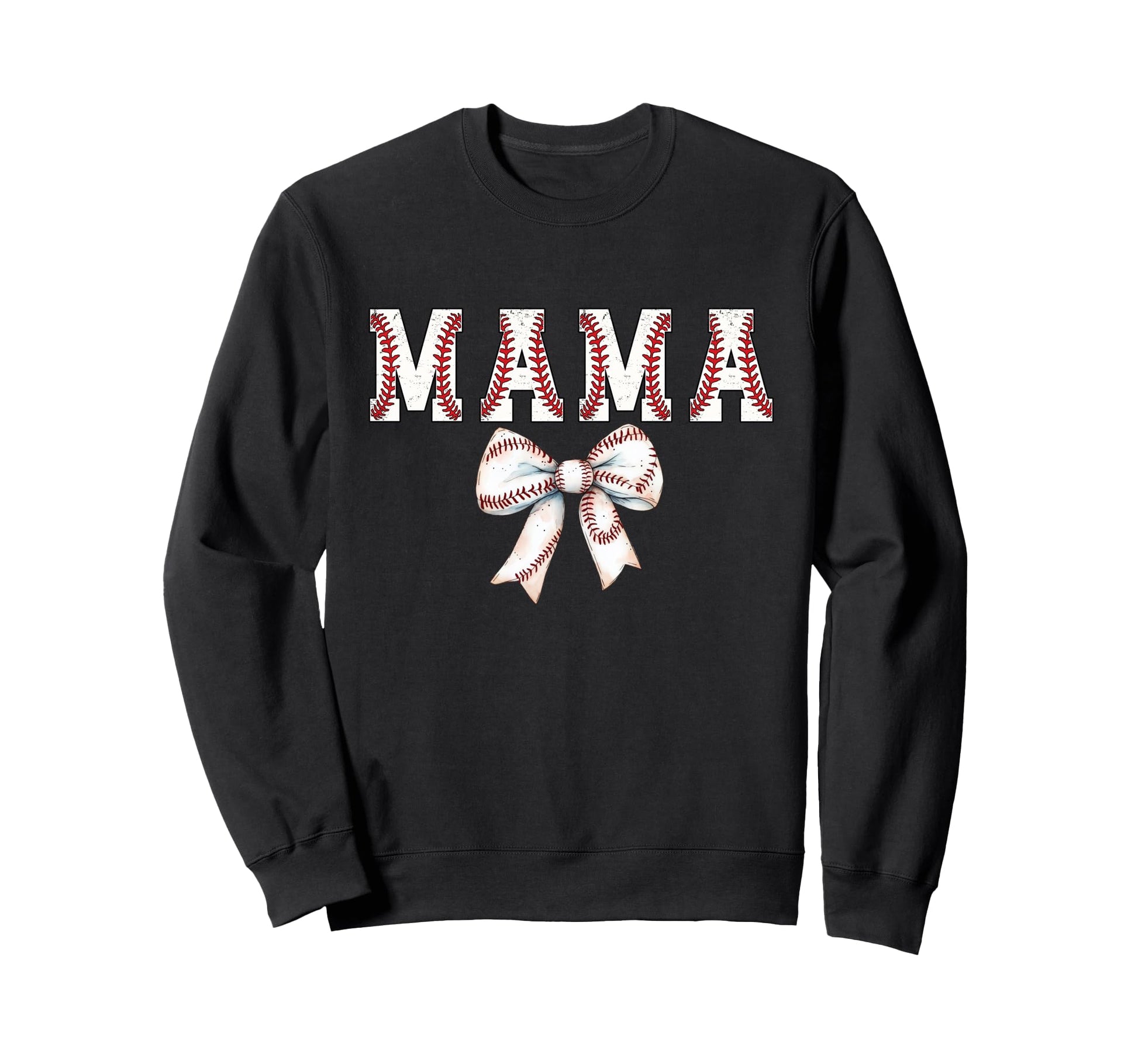 Baseball Mom Bow Baseball Mama Sweatshirt - Aesthetic Graphic Men Women - T-Shirt, Sweatshirt, Hoodie