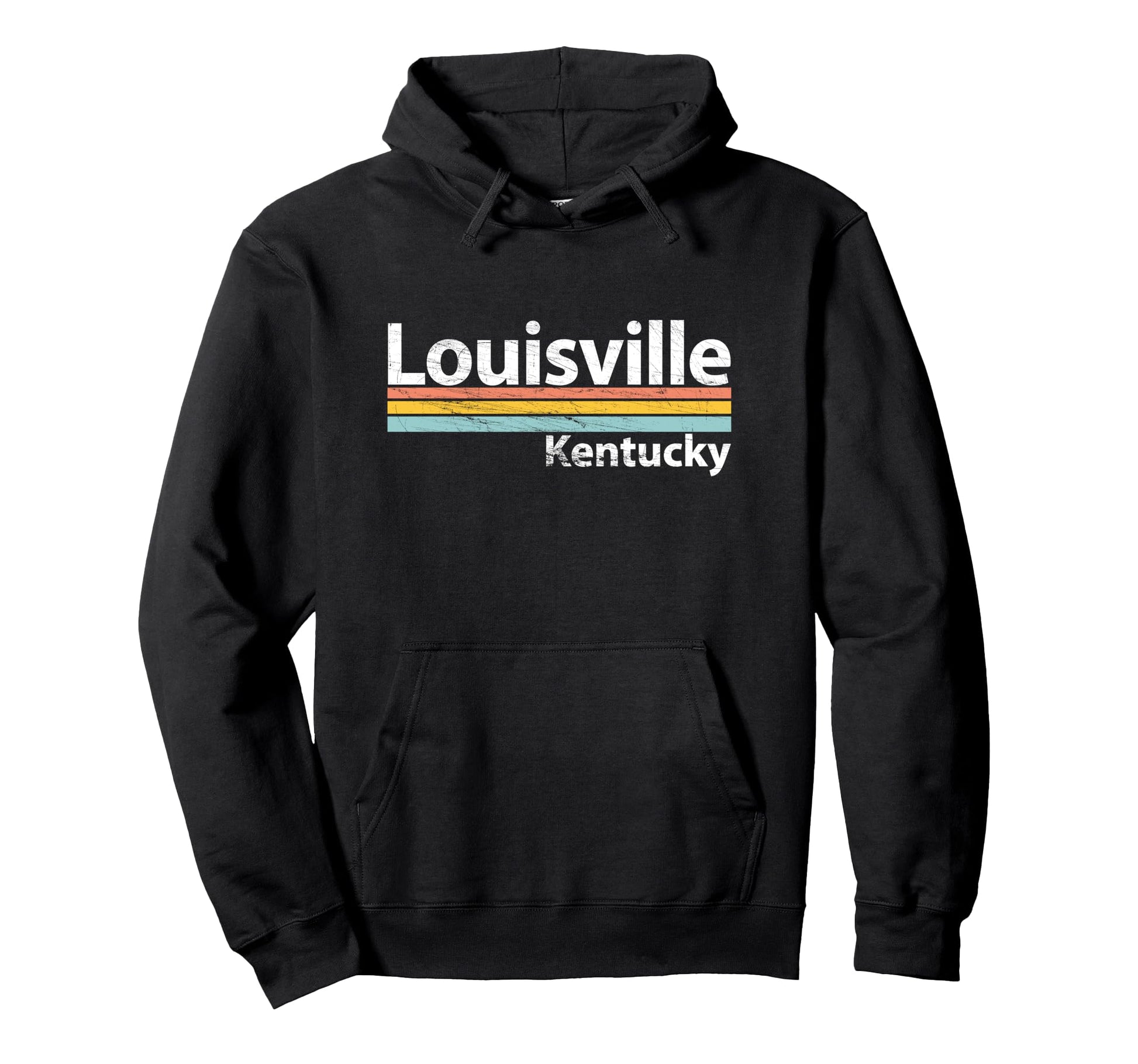 Louisville Kentucky Worn Stripes Hoodie - Custom Art Print Unisex - T-Shirt, Sweatshirt, Hoodie