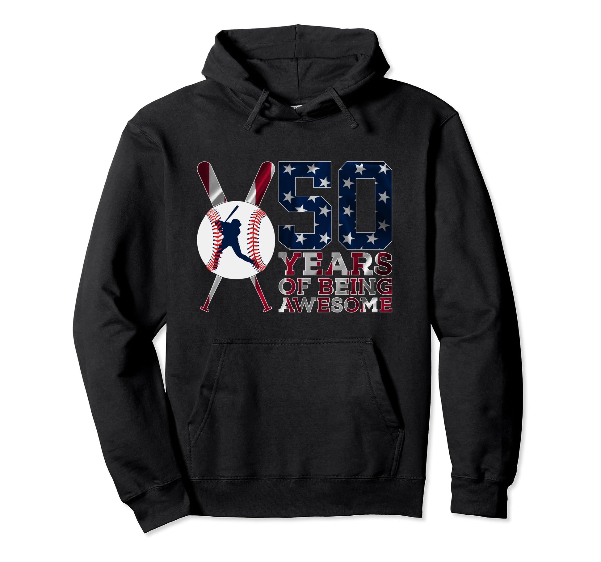 50 Years Being Awesome Baseball 50Th Hoodie - Custom Art Print Unisex - T-Shirt, Sweatshirt, Hoodie