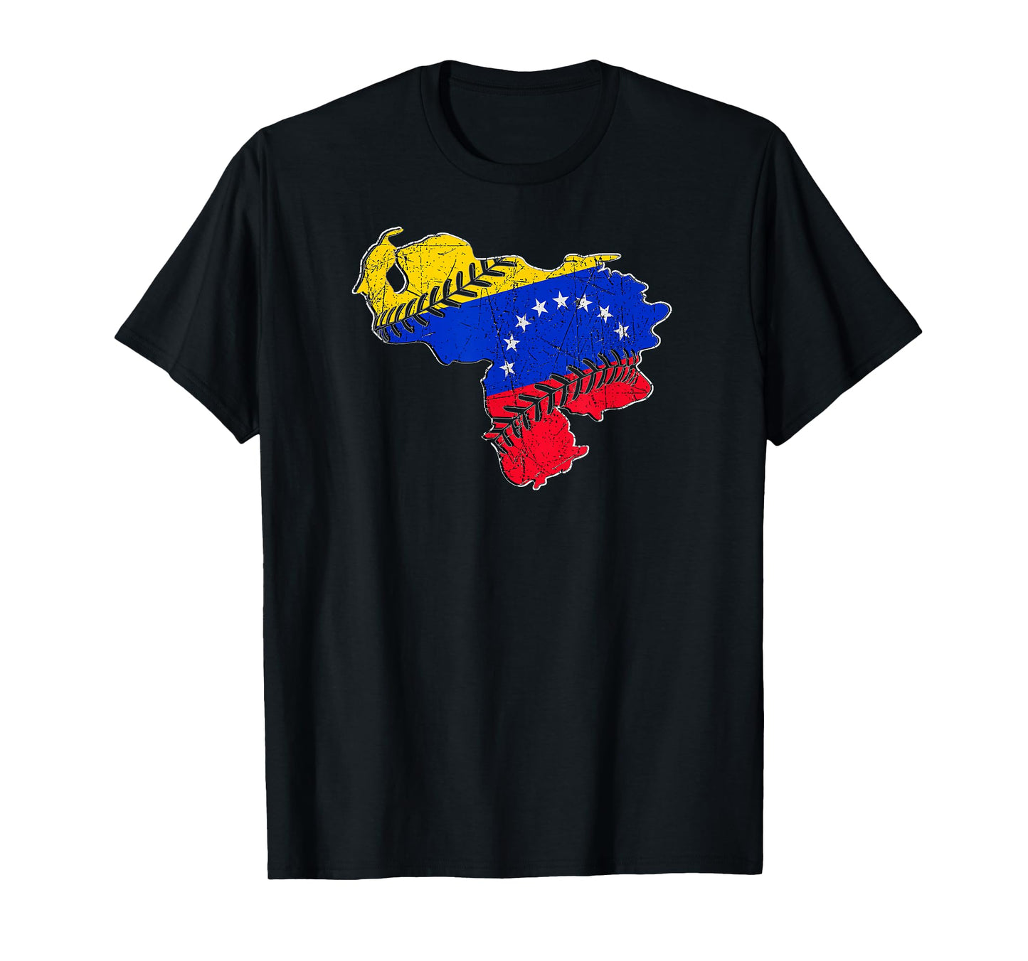 Venezuela Flag Baseball Laces T-Shirt - Casual Everyday Wear Men Women - T-Shirt, Sweatshirt, Hoodie