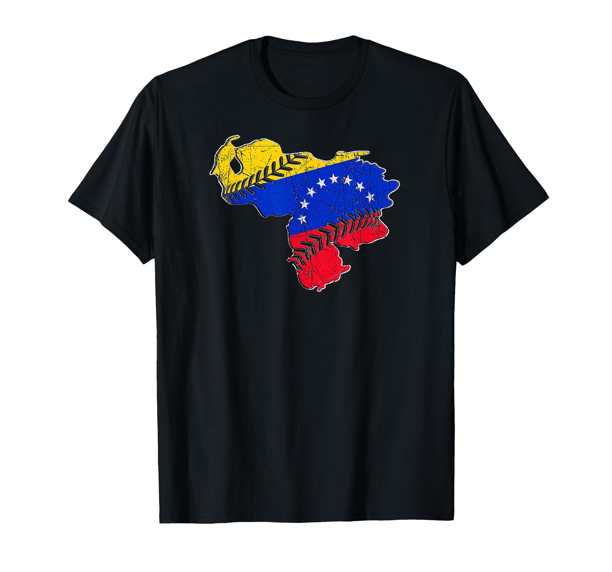 Venezuela Flag Baseball Laces T-Shirt - Casual Everyday Wear Men Women - T-Shirt, Sweatshirt, Hoodie