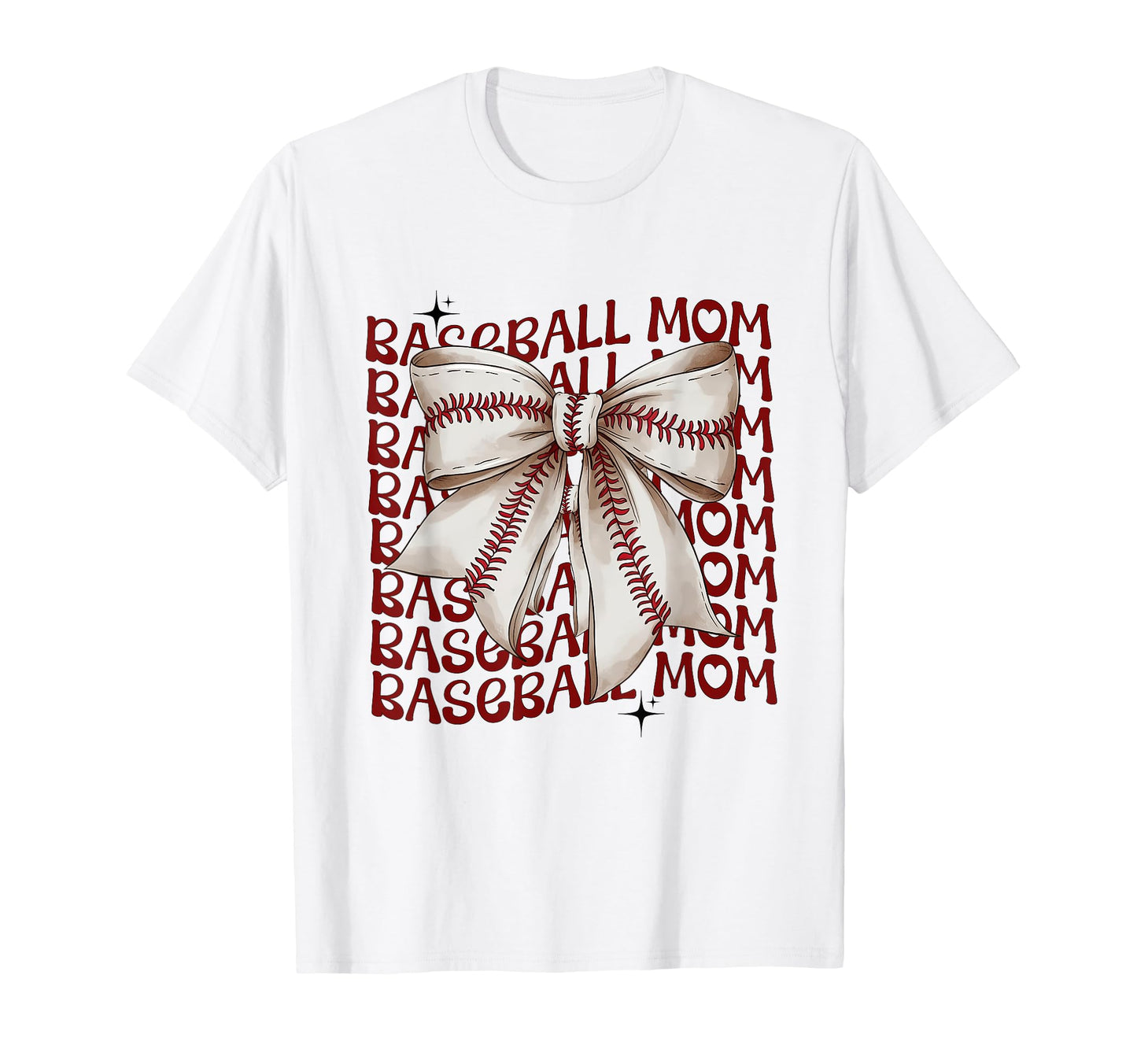 Baseball Mom Bow Coquette Mama T-Shirt - Trendy Graphic for Adults - T-Shirt, Sweatshirt, Hoodie