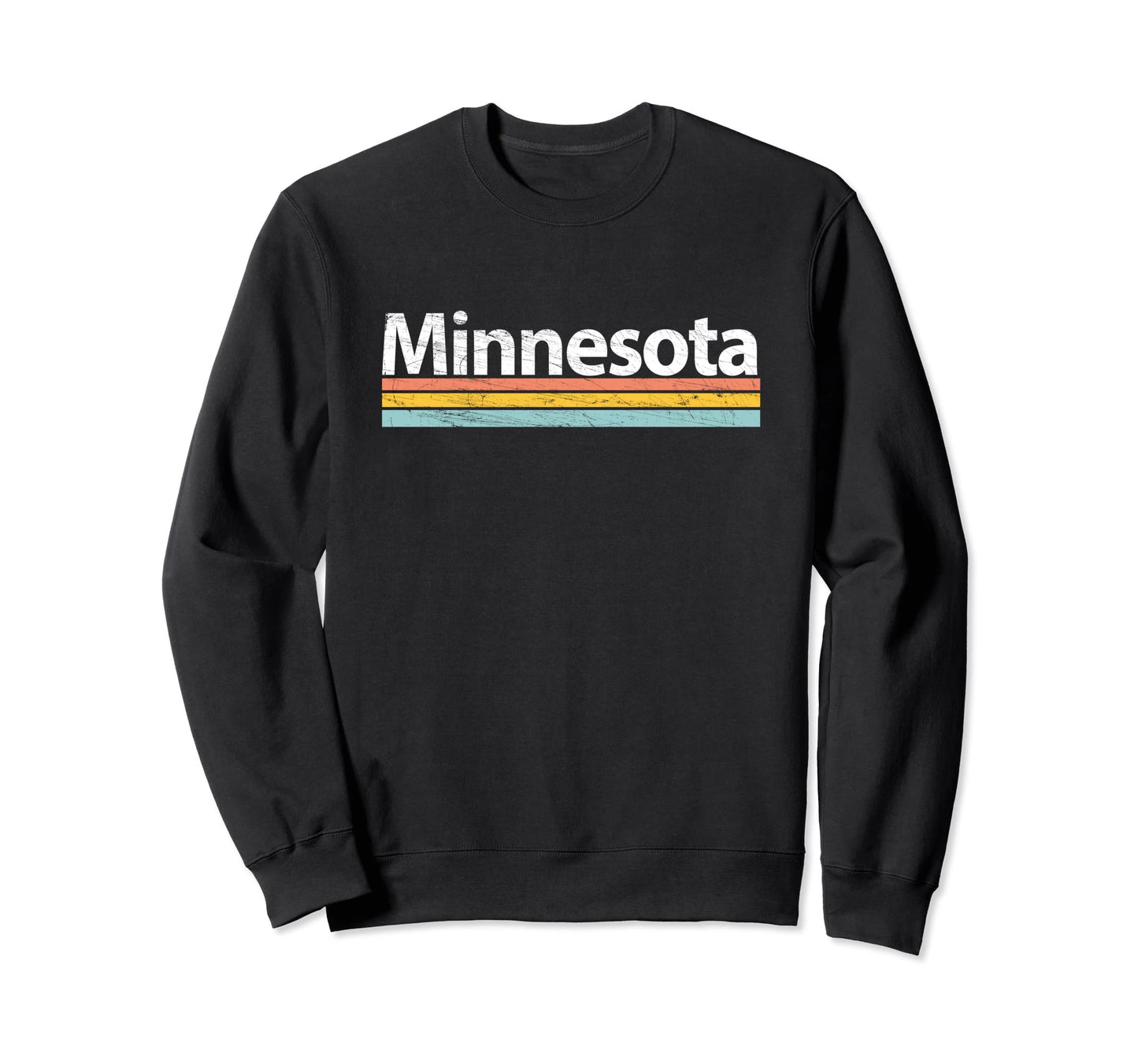 Minnesota Mn Worn Stripes Sweatshirt - Fun Novelty Design Unisex - T-Shirt, Sweatshirt, Hoodie