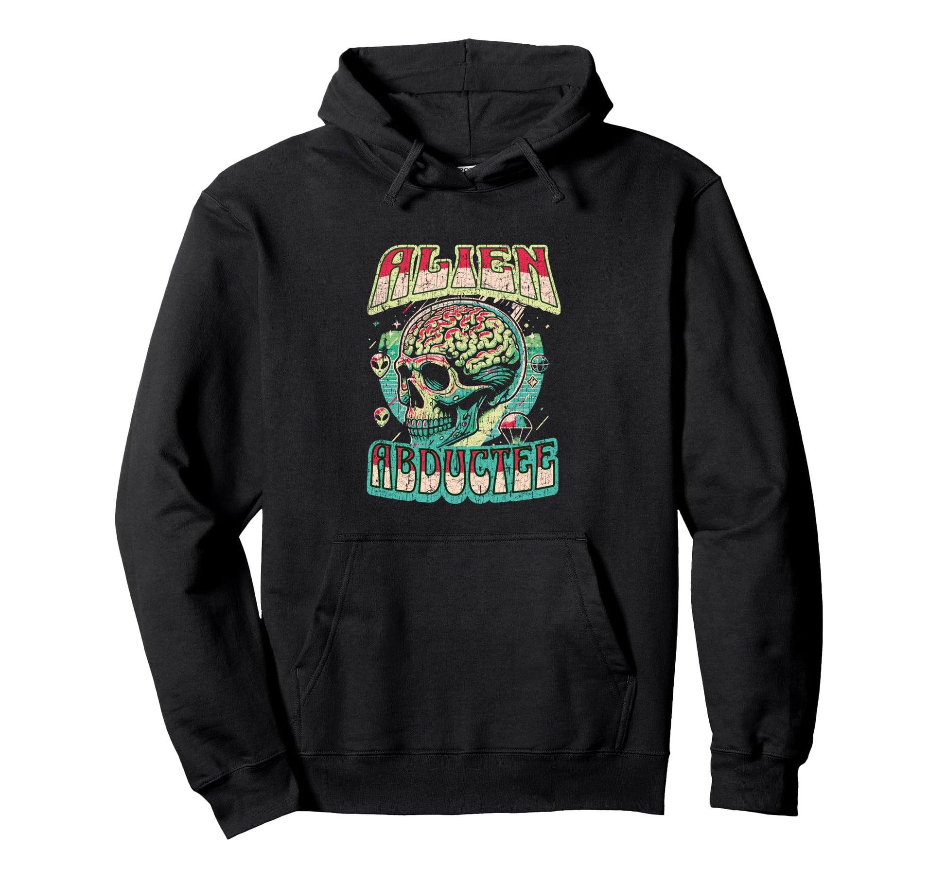 Alien Abductee Alien Head Colorful Hoodie - Fun Novelty Design for Adults - T-Shirt, Sweatshirt, Hoodie