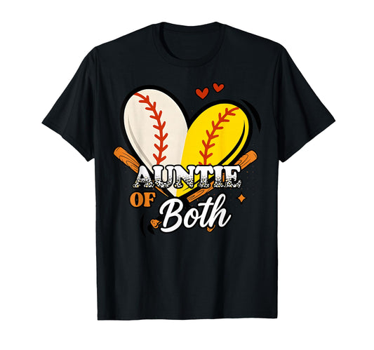 Auntie Both Baseball Softball Game Day T-Shirt - Trendy Graphic Unisex - T-Shirt, Sweatshirt, Hoodie