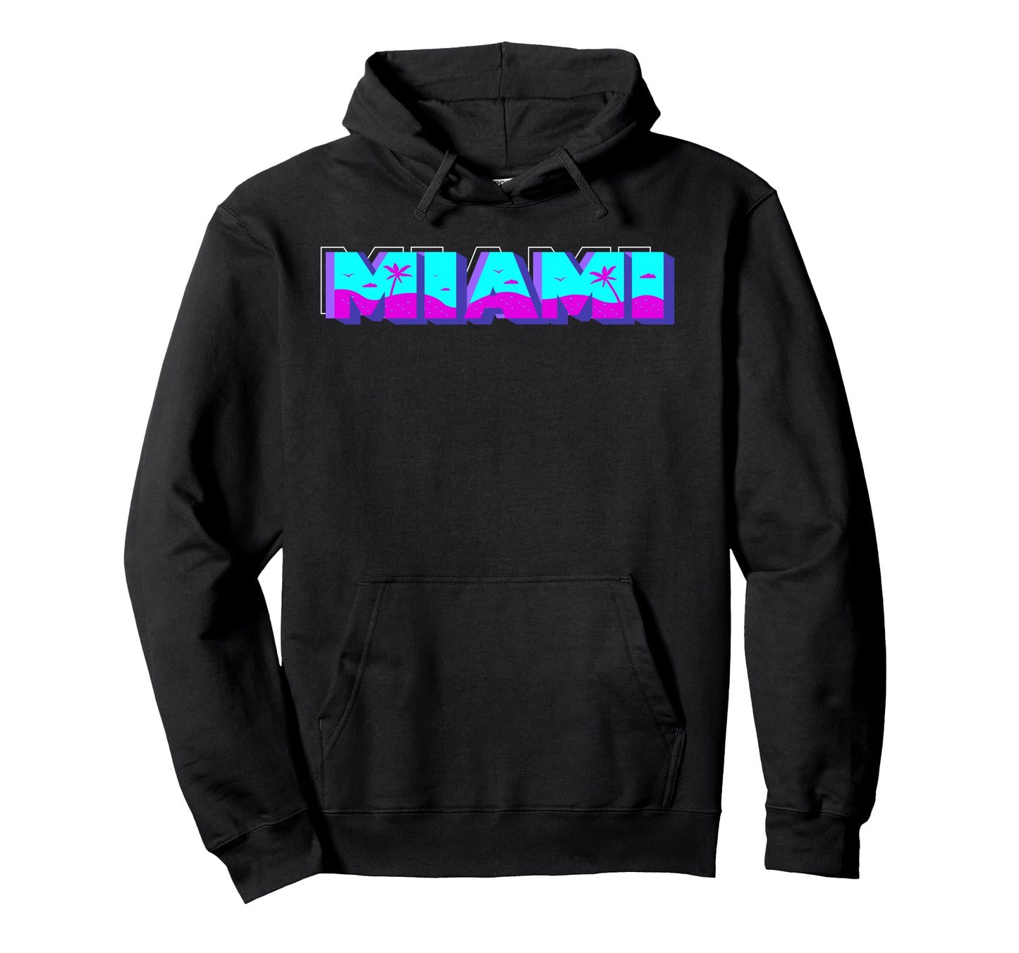 Miami Florida Vaperwave Synthwave 80S Hoodie - Custom Art Print Men Women - T-Shirt, Sweatshirt, Hoodie