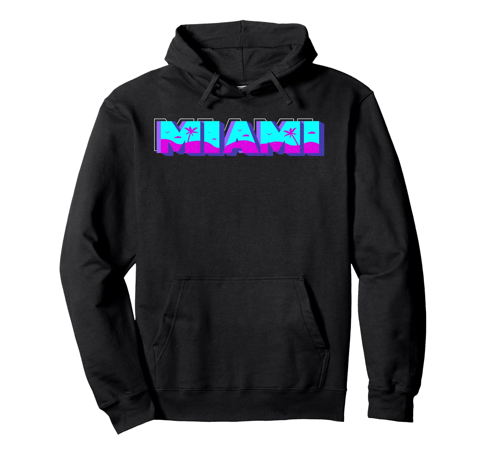 Miami Florida Vaperwave Synthwave 80S Hoodie - Custom Art Print Men Women - T-Shirt, Sweatshirt, Hoodie