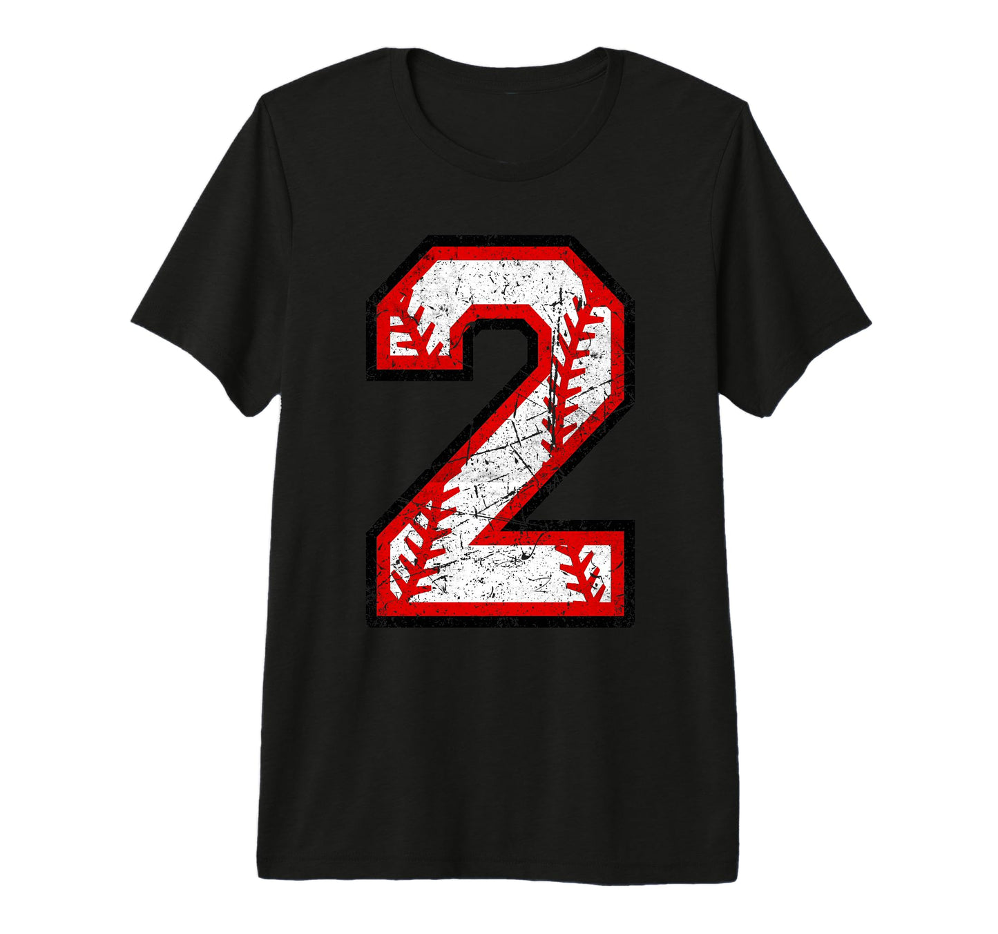 Distressed Number 2 Baseball T-Shirt - Casual Everyday Wear Unisex - T-Shirt, Sweatshirt, Hoodie