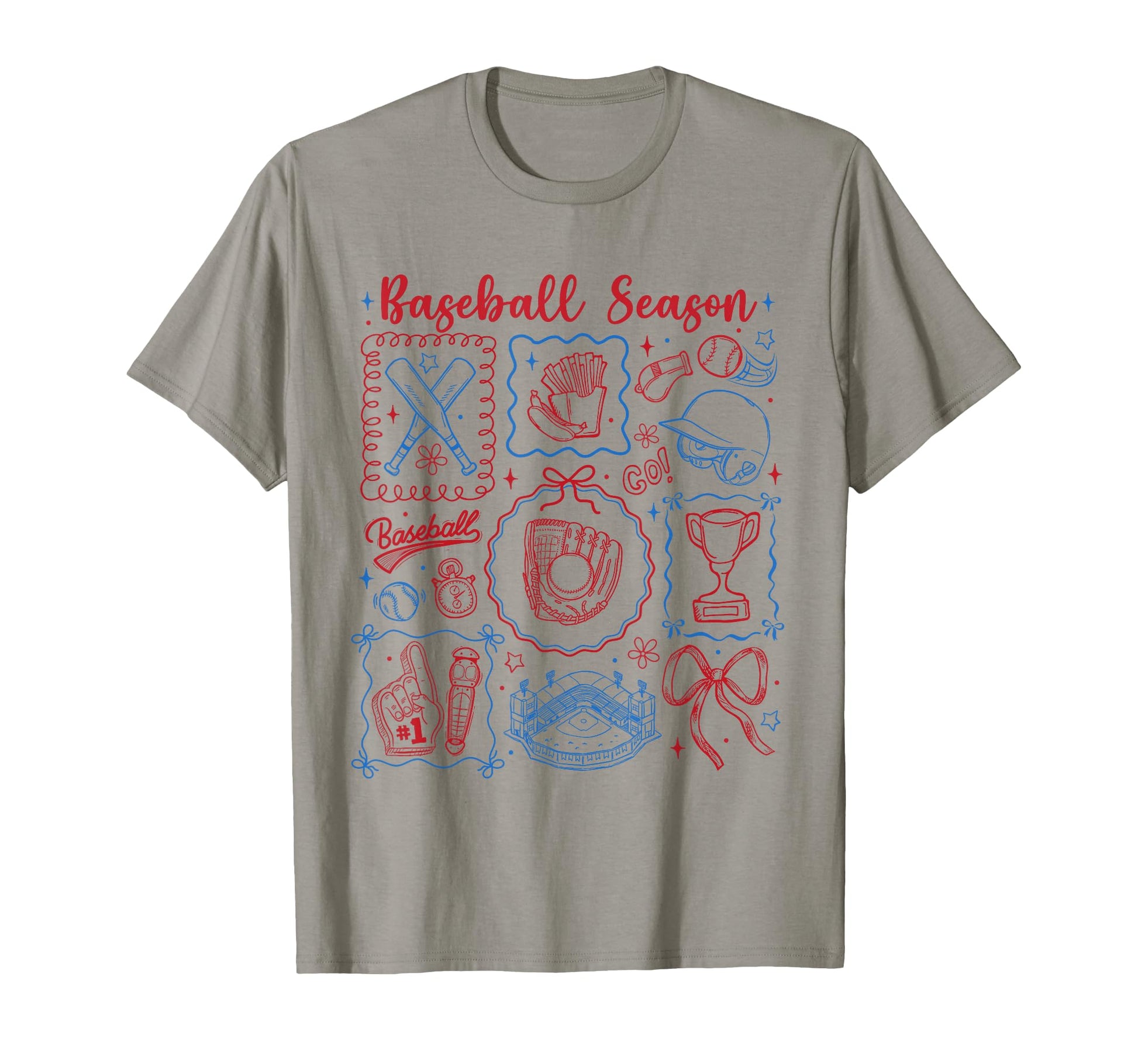 Baseball Season Bow Funny Baseball T-Shirt - Aesthetic Graphic for Adults - T-Shirt, Sweatshirt, Hoodie