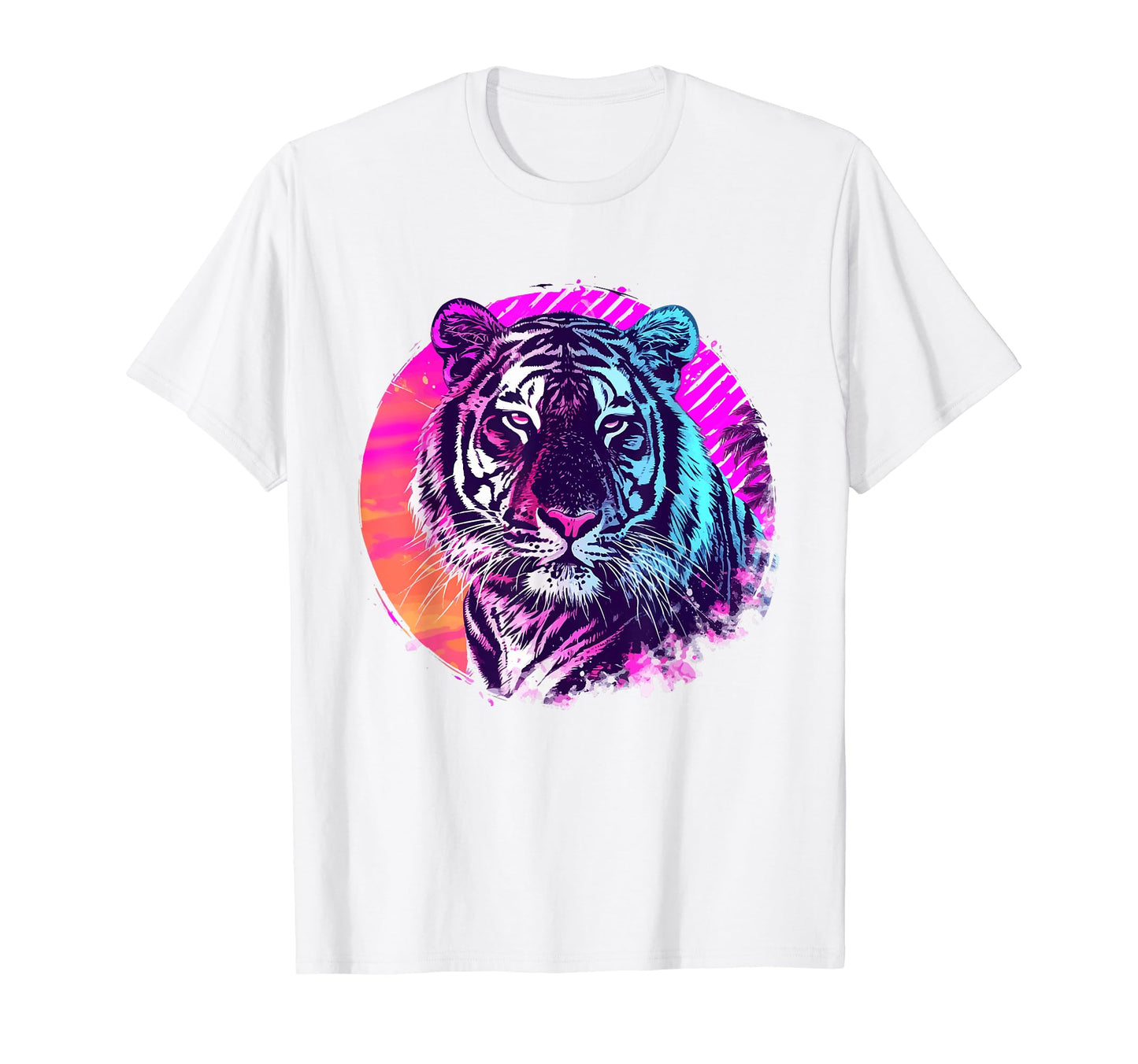 Tiger 80S Synthwave Africa Tiger T-Shirt - Casual Everyday Wear Men Women - T-Shirt, Sweatshirt, Hoodie