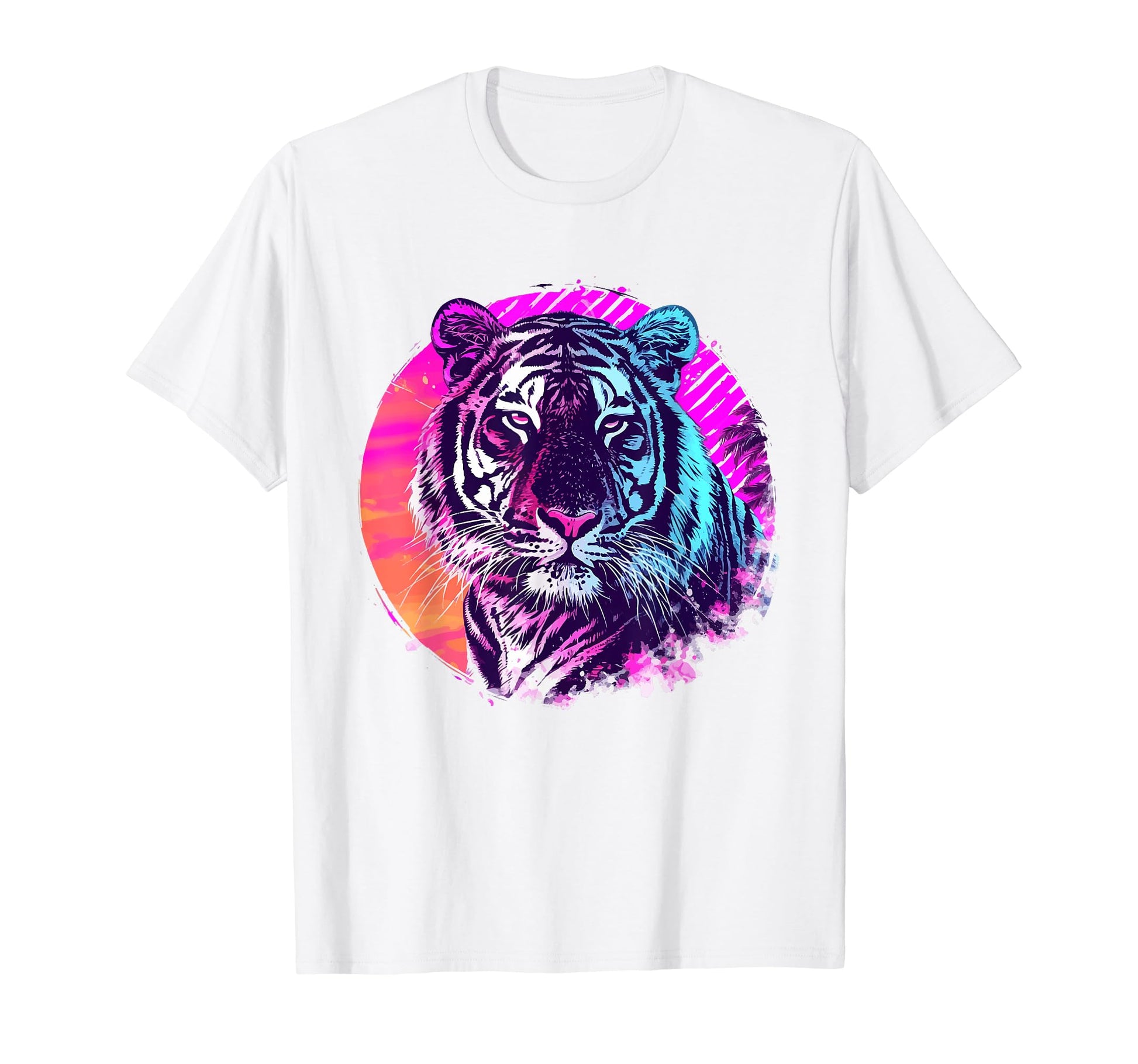 Tiger 80S Synthwave Africa Tiger T-Shirt - Casual Everyday Wear Men Women - T-Shirt, Sweatshirt, Hoodie