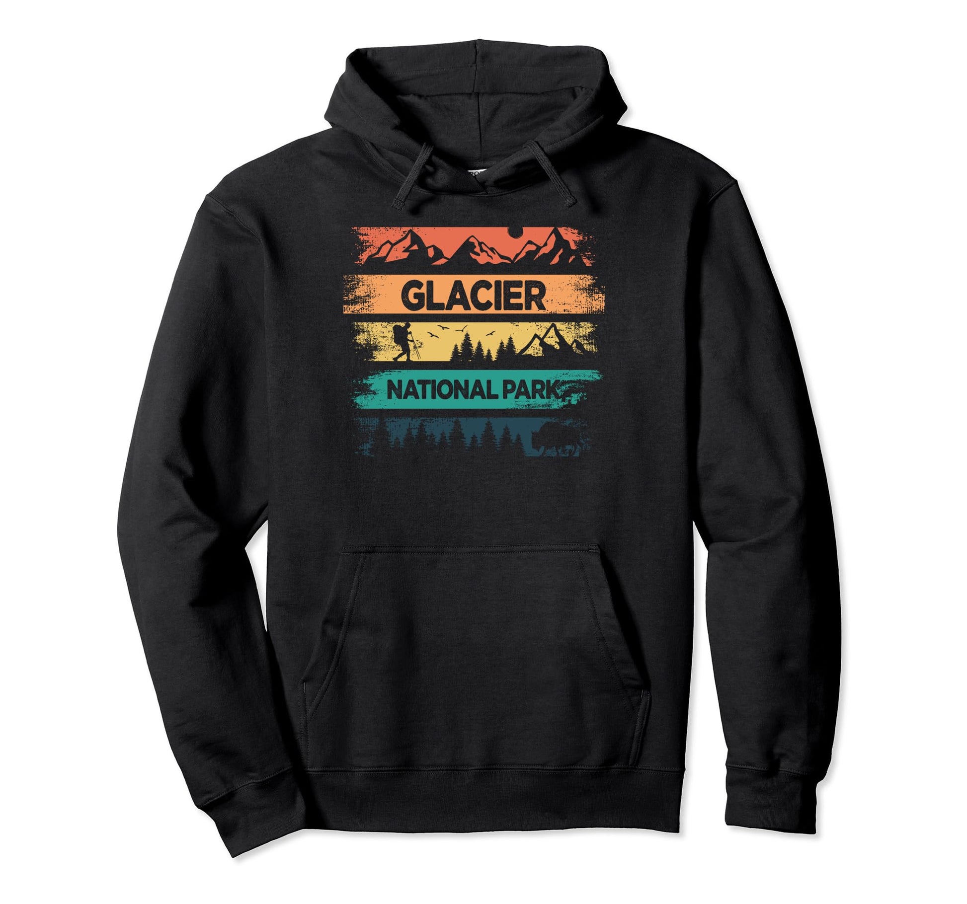 Glacier National Park Us Glacier Hoodie - Novelty Apparel for Adults - T-Shirt, Sweatshirt, Hoodie