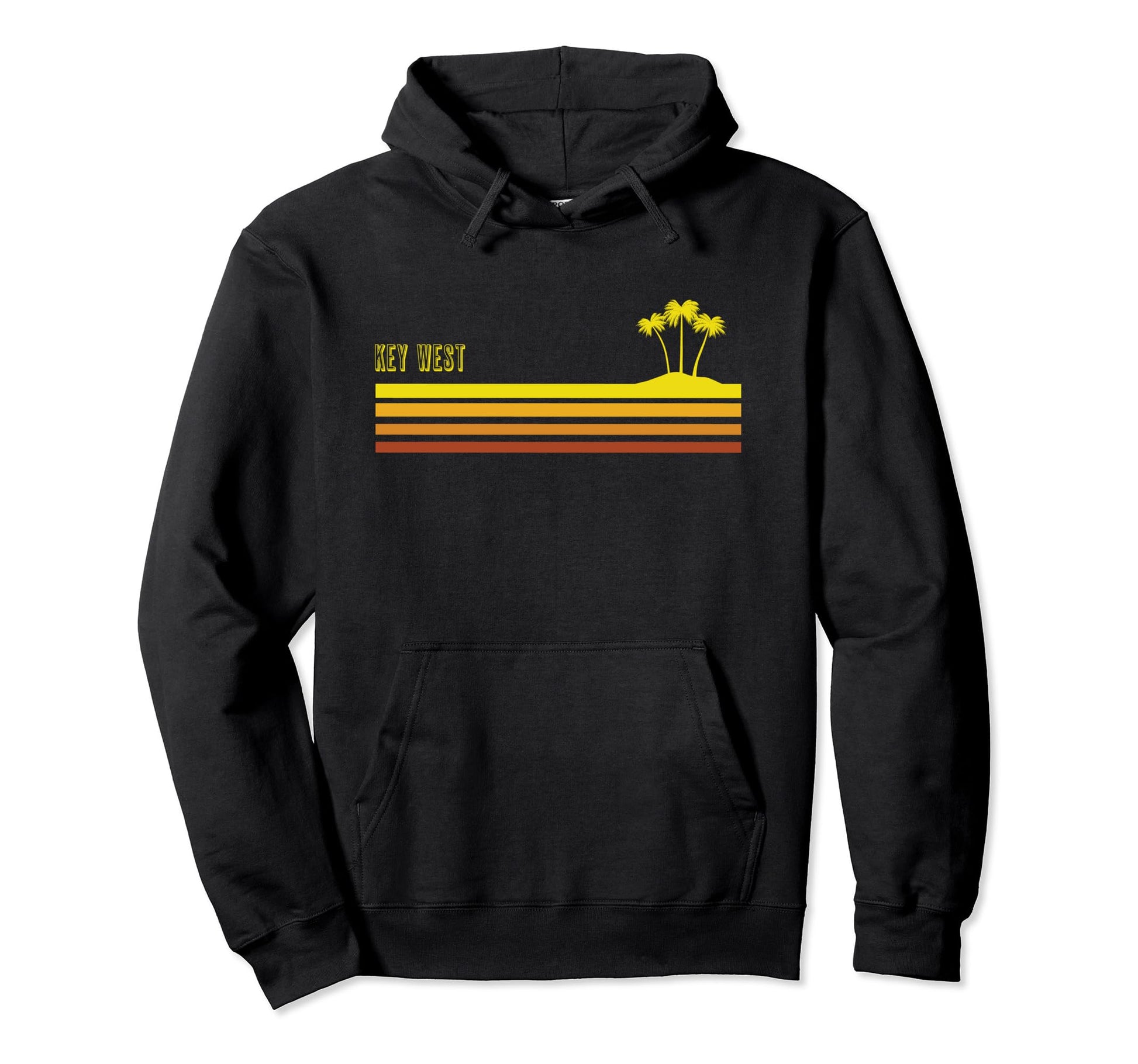 Key West Beach 70S Striped Palm Tree Hoodie - Custom Art Print Men Women - T-Shirt, Sweatshirt, Hoodie
