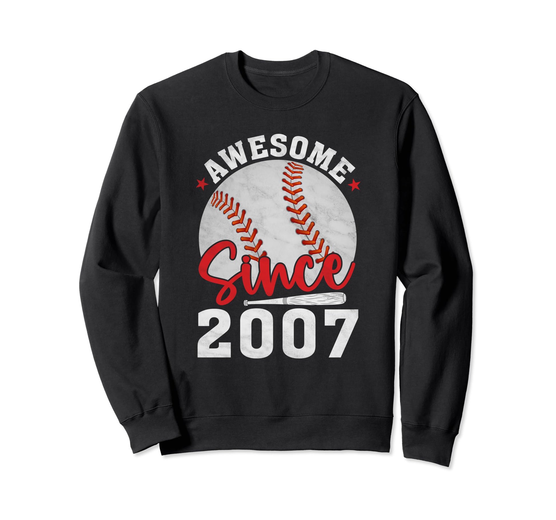 Awesome Since 2007 Funny Baseball Lovers Sweatshirt - Graphic Print Unisex - T-Shirt, Sweatshirt, Hoodie
