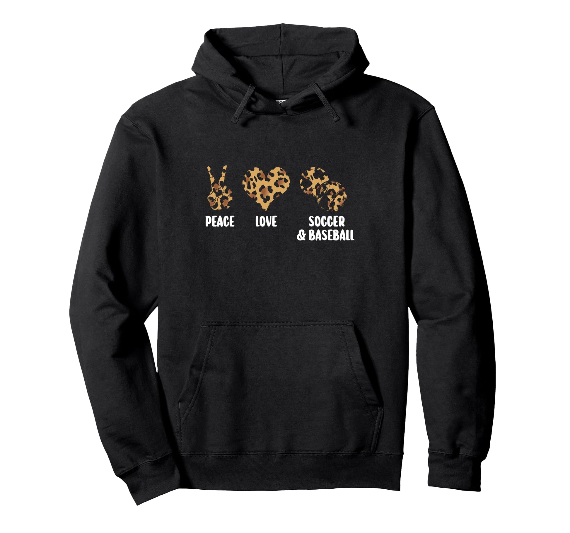 Peace Love Soccer Baseball Baseball Hoodie - Aesthetic Graphic for Adults - T-Shirt, Sweatshirt, Hoodie