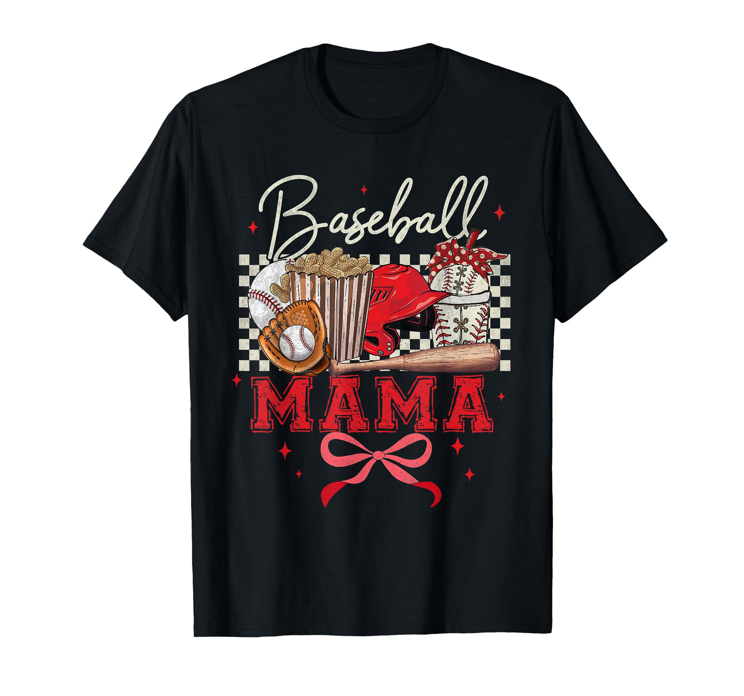 Baseball Mama Coquette Bow Game Day T-Shirt - Fun Novelty Design Men Women - T-Shirt, Sweatshirt, Hoodie