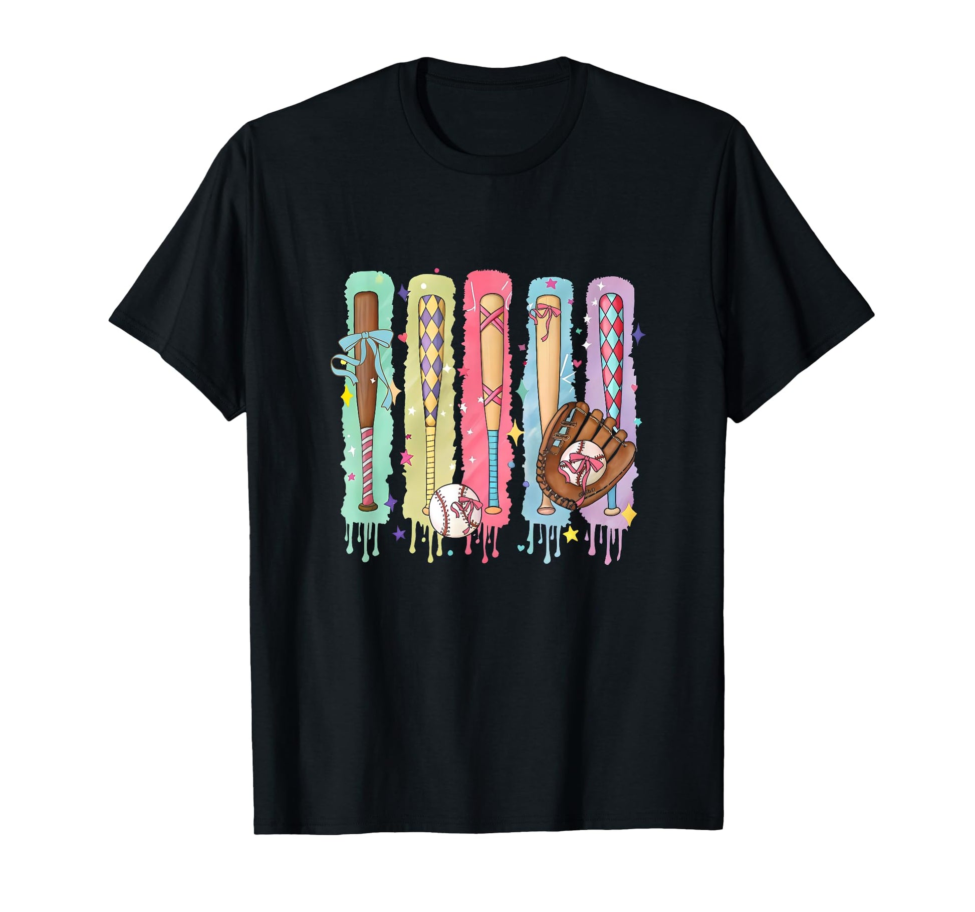 Game Day Baseball Bow T Ball Mama T-Shirt - Casual Everyday Wear Unisex - T-Shirt, Sweatshirt, Hoodie
