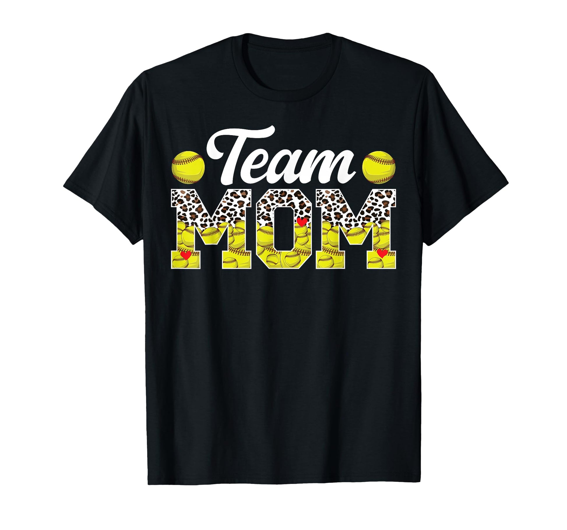 Team Mom Leopard Softball Team Mom T-Shirt - Unique Graphic for Adults - T-Shirt, Sweatshirt, Hoodie