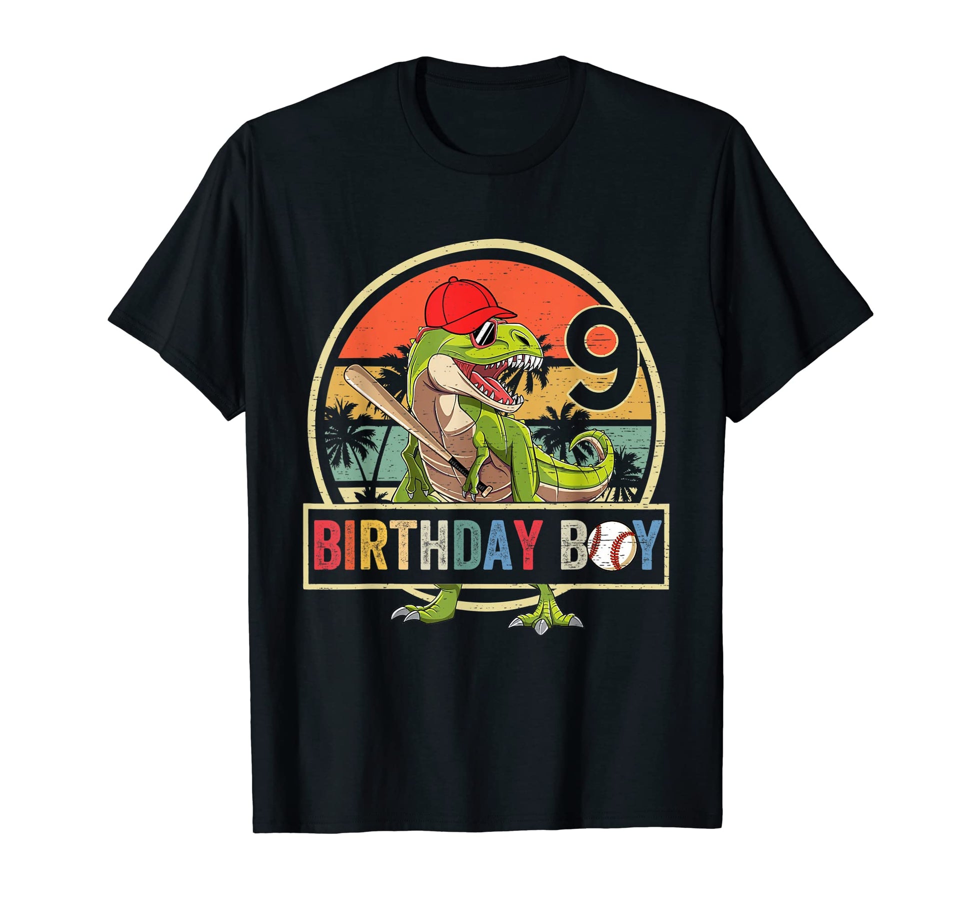 9 Birthday Dinosaur Baseball T-Shirt - Casual Everyday Wear Unisex - T-Shirt, Sweatshirt, Hoodie