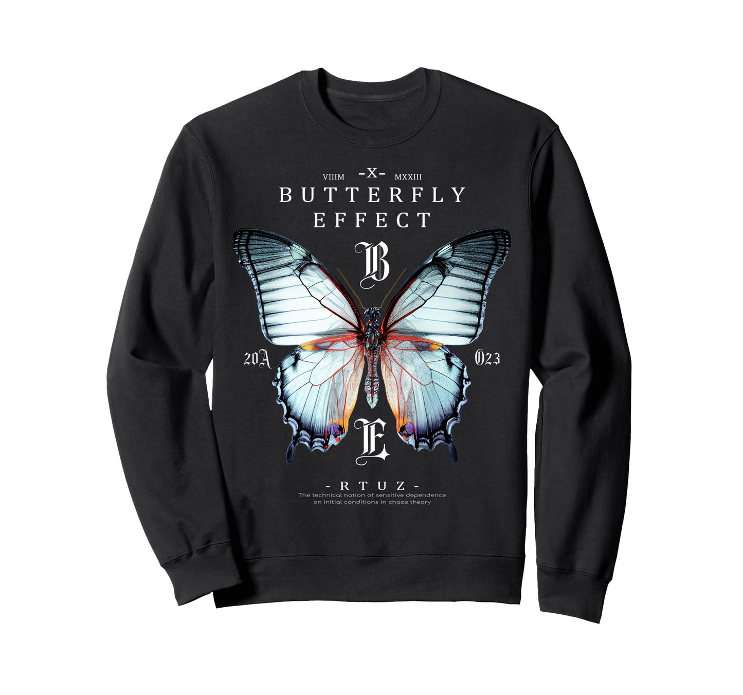 Y2K Streetwear Butterfly Sweatshirt - Minimalist Print for Adults - T-Shirt, Sweatshirt, Hoodie