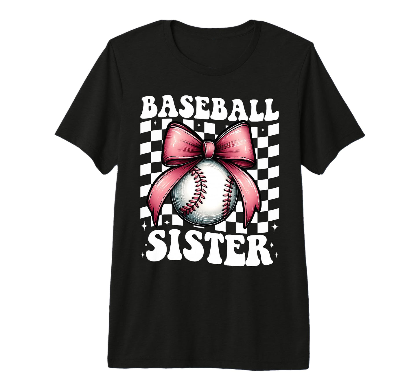 Baseball Sister Baseball Coquette Bow T-Shirt - Aesthetic Graphic Unisex - T-Shirt, Sweatshirt, Hoodie