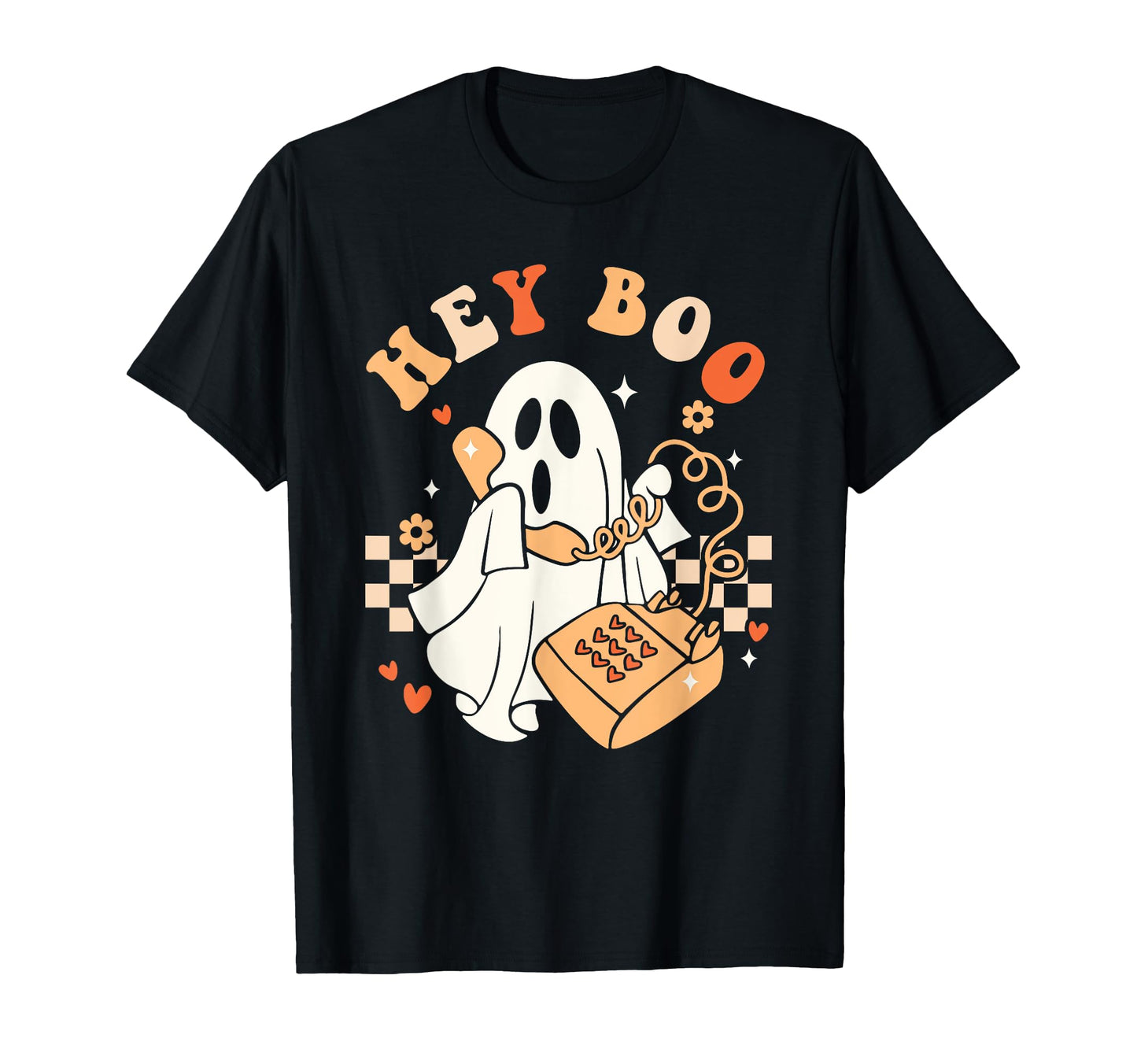 Hey Boo Ghost Spooky Vibes Scream Outfit T-Shirt - Trendy Graphic Unisex - T-Shirt, Sweatshirt, Hoodie