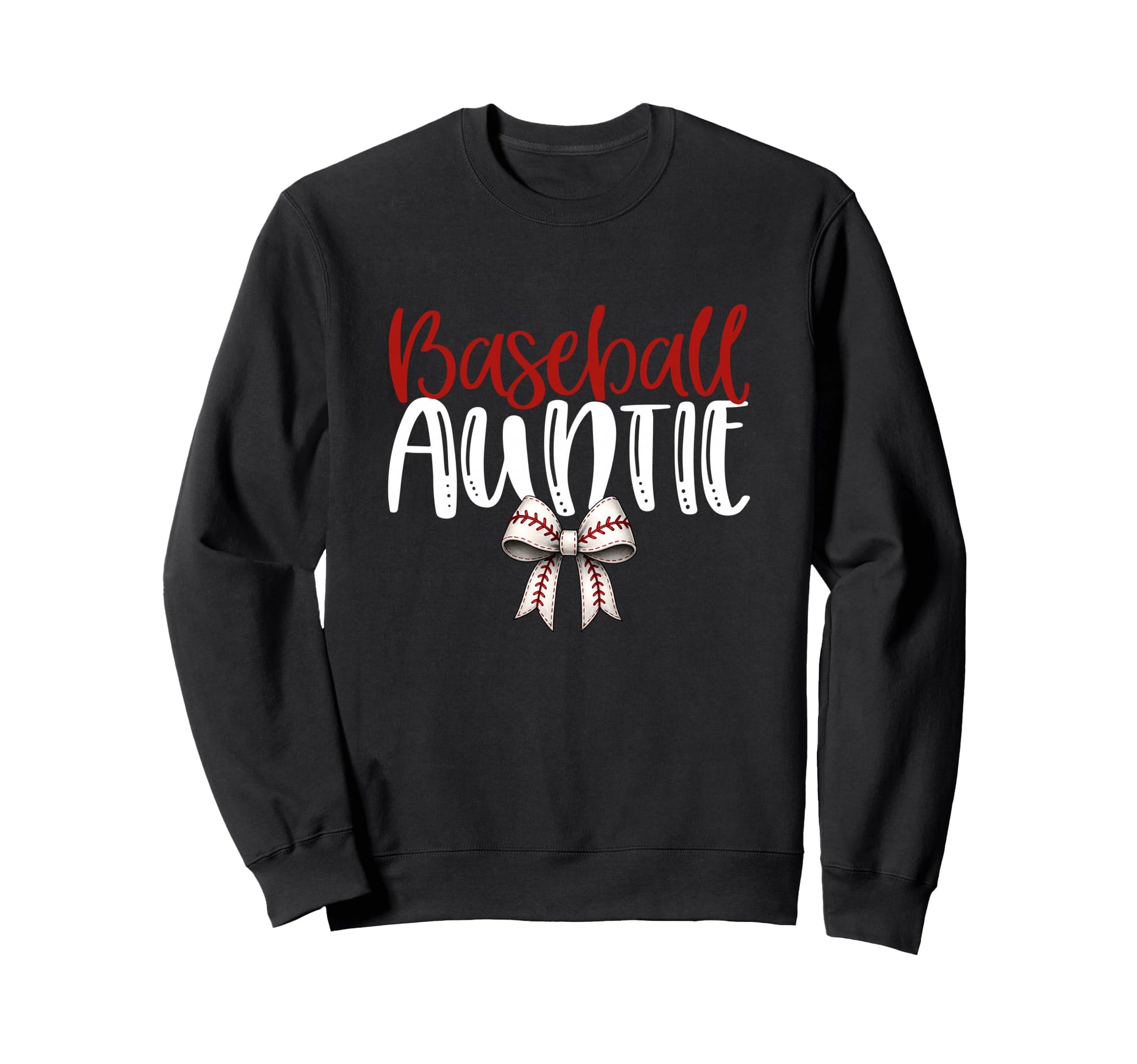 Baseball Auntie Coquette Bow Game Day Sweatshirt - Graphic Print Men Women - T-Shirt, Sweatshirt, Hoodie