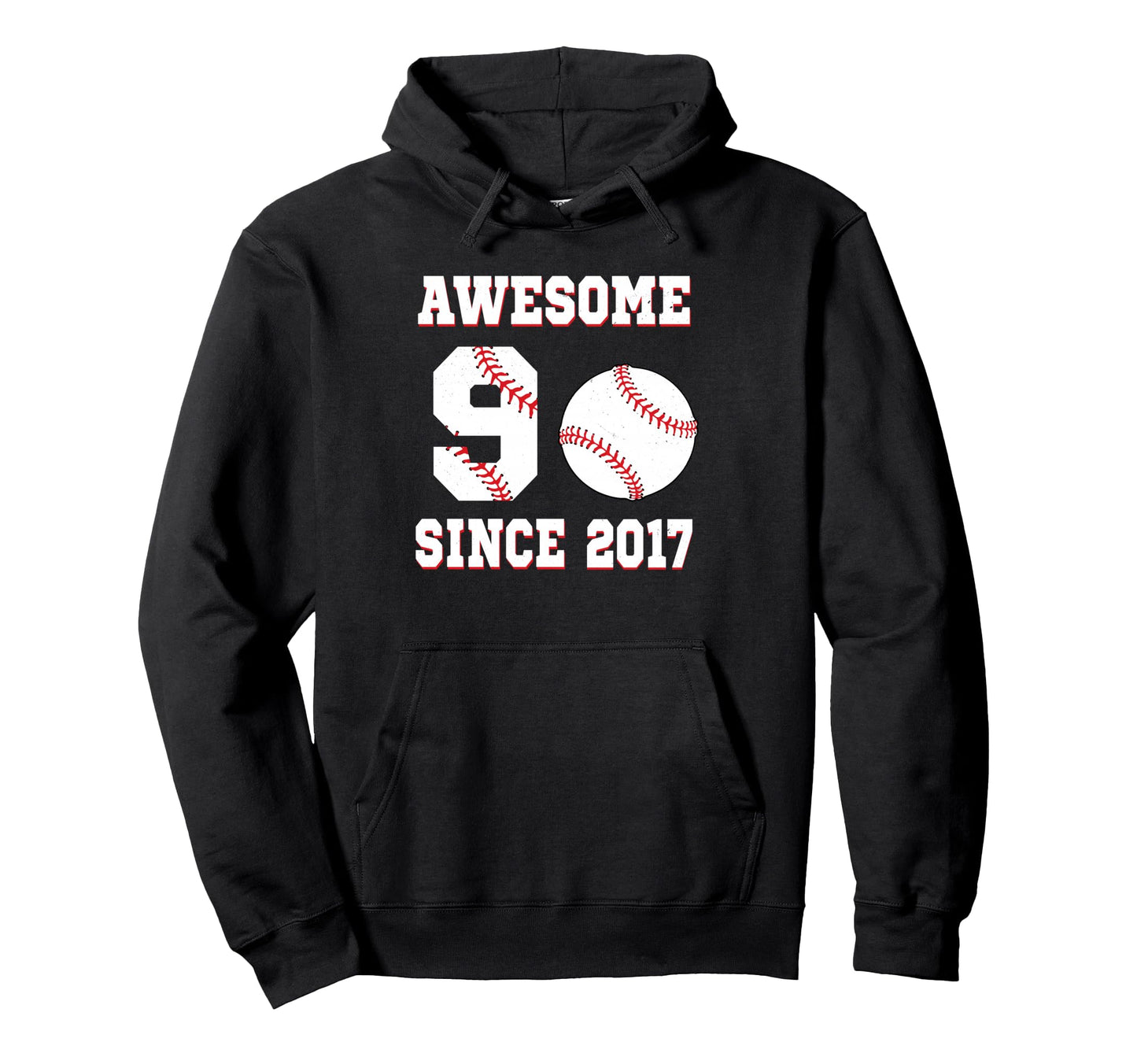 9 Years Old Birthday Baseball Awesome Hoodie - Streetwear Style for Adults - T-Shirt, Sweatshirt, Hoodie