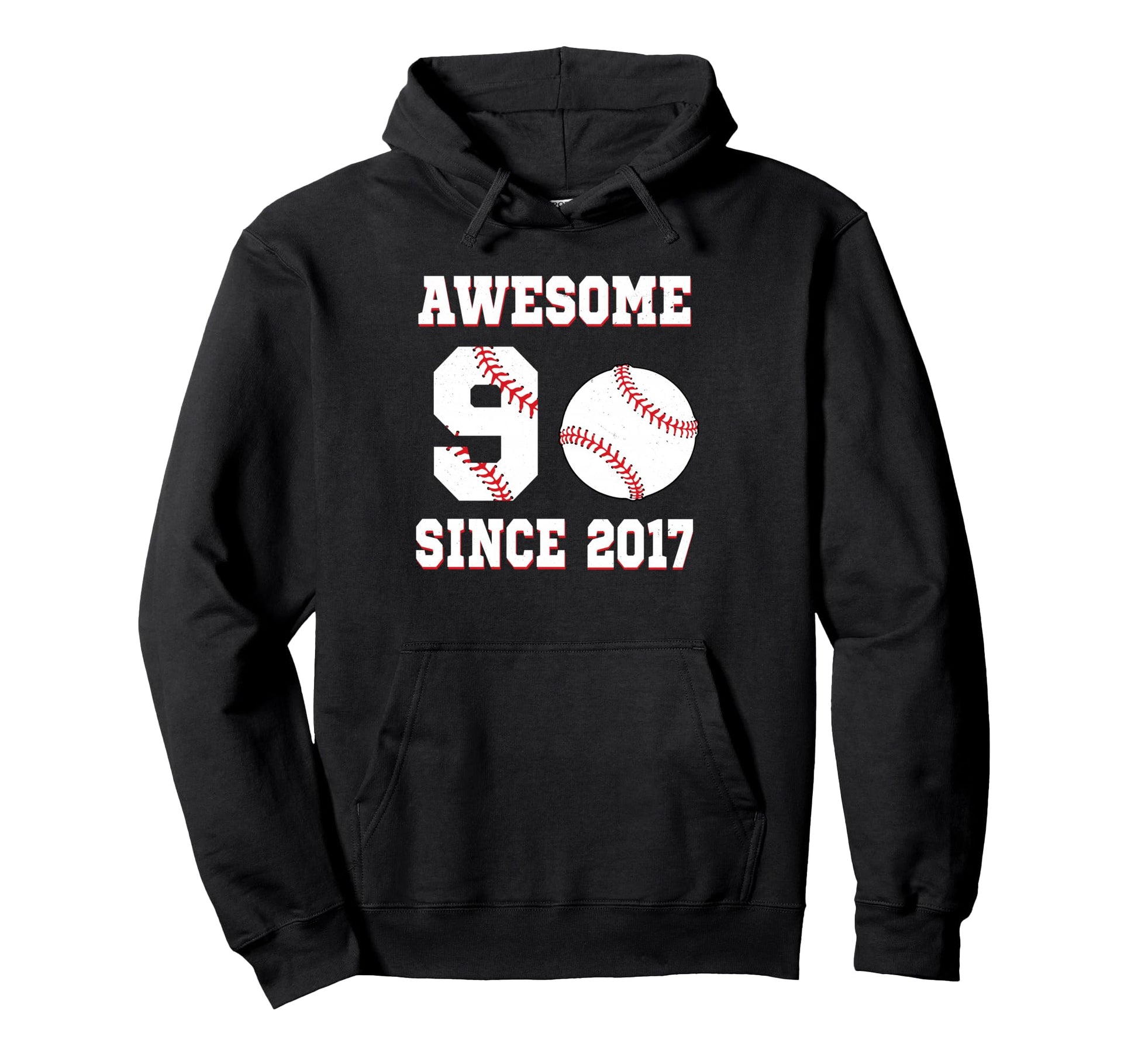 9 Years Old Birthday Baseball Awesome Hoodie - Streetwear Style for Adults - T-Shirt, Sweatshirt, Hoodie