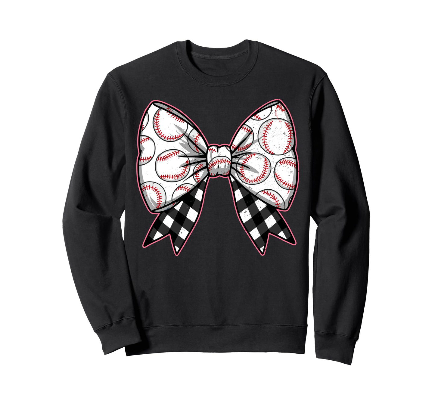 Baseball Bow Softball Ribbon T-Shirt - Aesthetic Graphic for Adults - T-Shirt, Sweatshirt, Hoodie