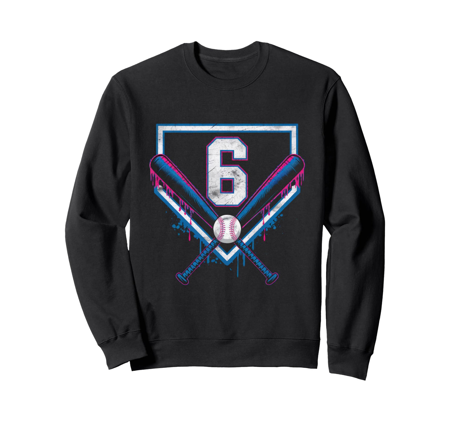 6Th Birthday Baseball Home Ice Cream Sweatshirt - Novelty Apparel Unisex - T-Shirt, Sweatshirt, Hoodie
