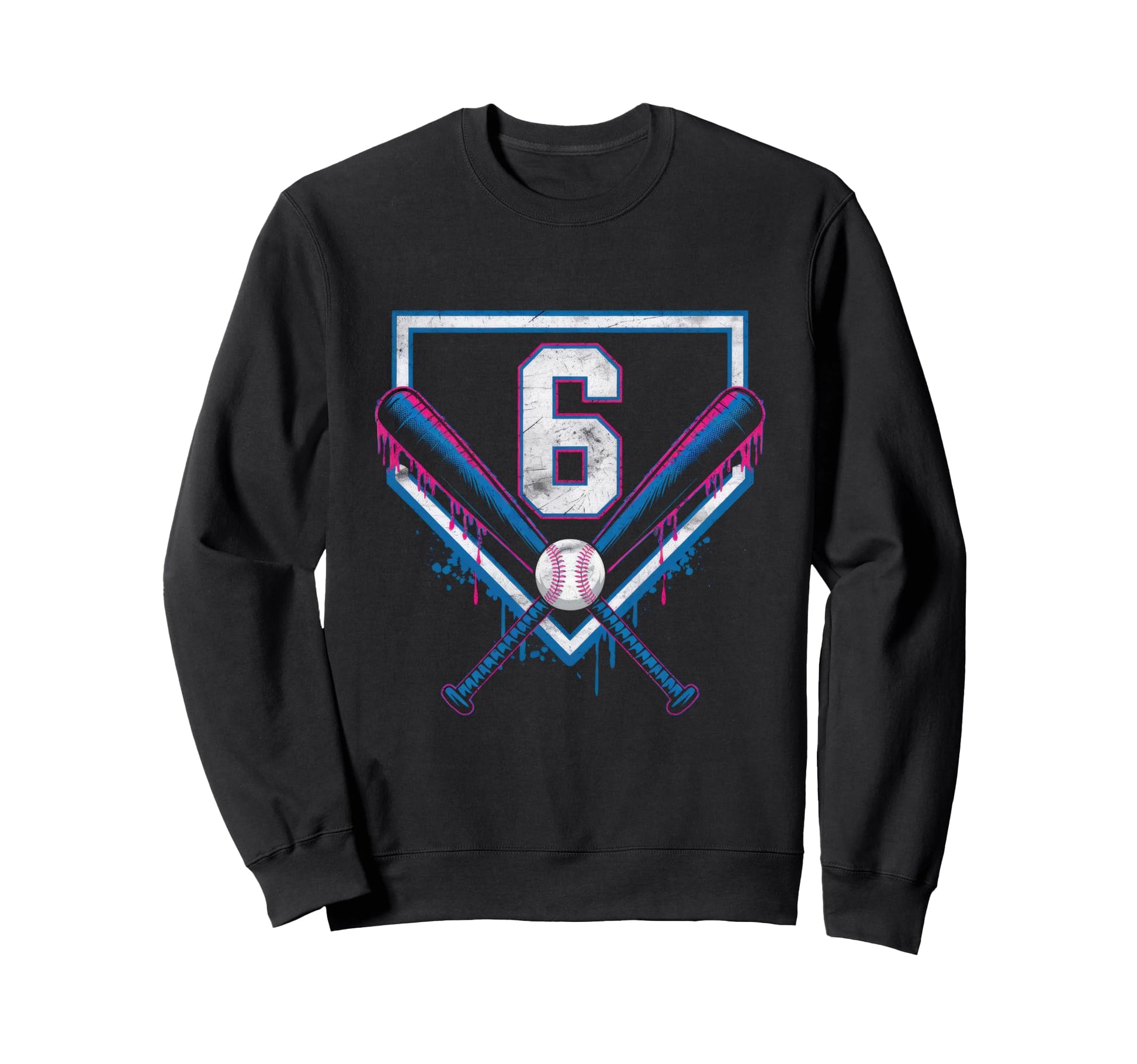 6Th Birthday Baseball Home Ice Cream Sweatshirt - Novelty Apparel Unisex - T-Shirt, Sweatshirt, Hoodie