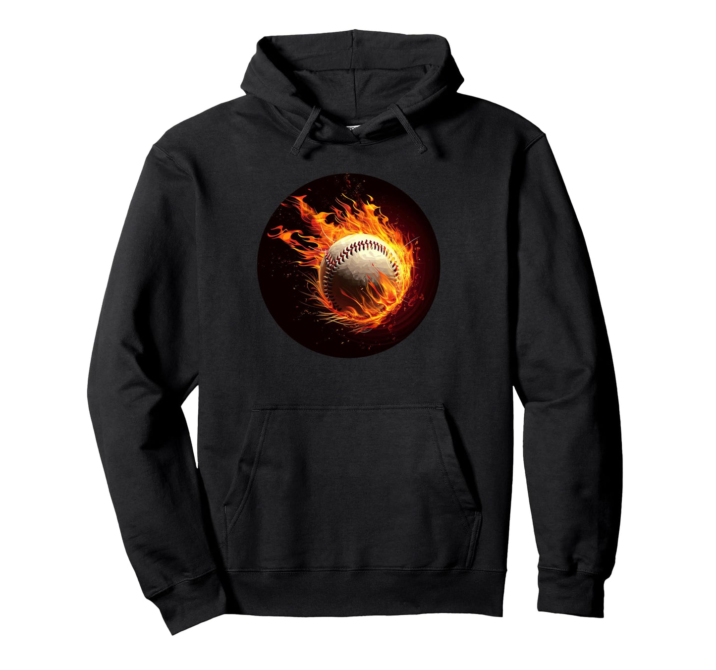 Meteorite Baseball Fire And Flames Hoodie - Unique Graphic Men Women - T-Shirt, Sweatshirt, Hoodie
