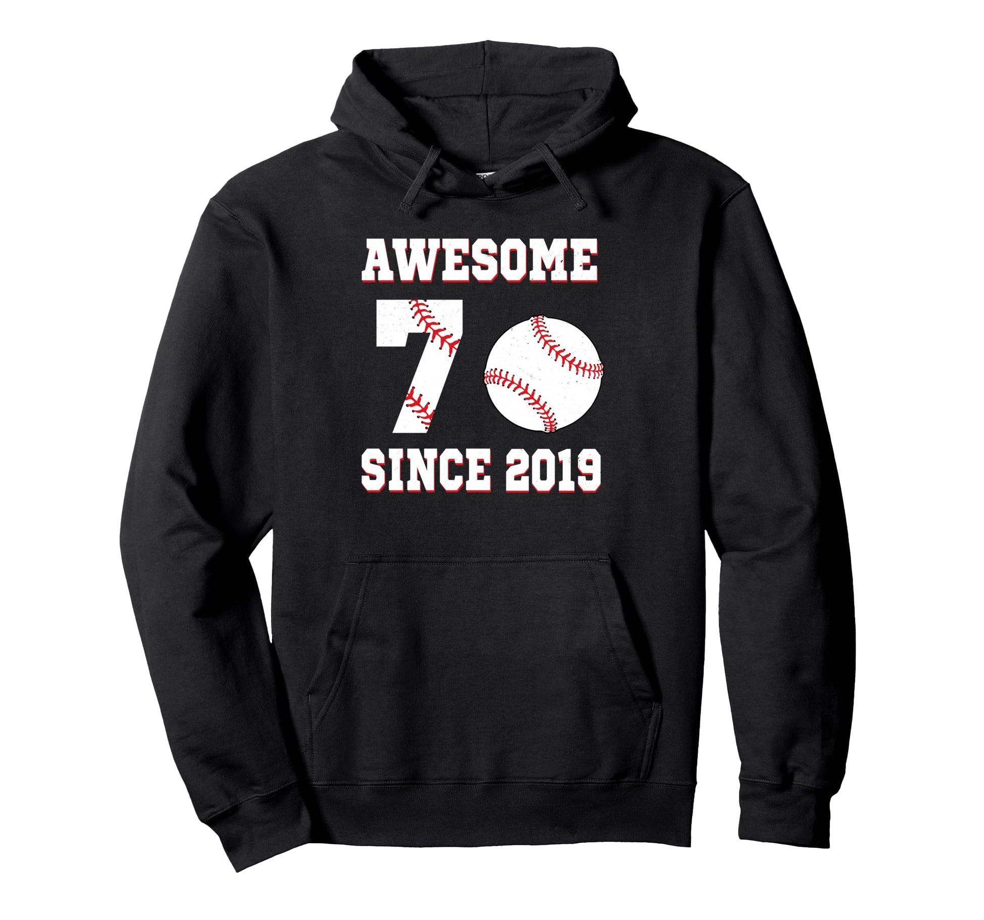 7 Years Old Birthday Baseball Awesome Hoodie - Graphic Print for Adults - T-Shirt, Sweatshirt, Hoodie