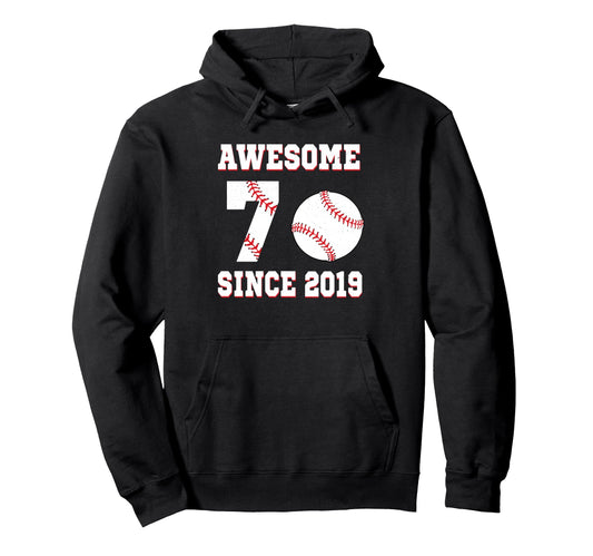 7 Years Old Birthday Baseball Awesome Hoodie - Graphic Print for Adults - T-Shirt, Sweatshirt, Hoodie