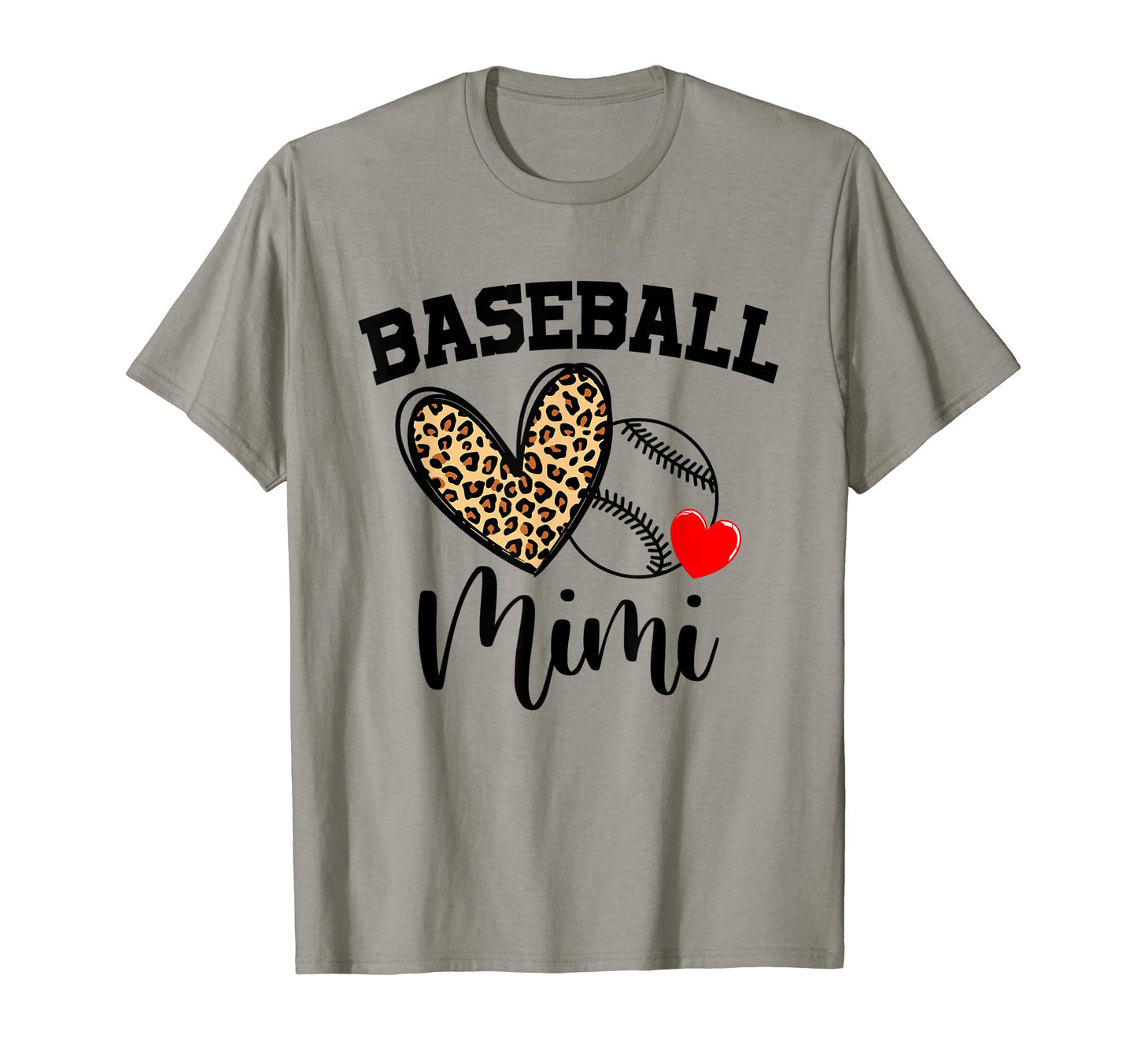 Leopard Heart Baseball Mimi Mothers Day T-Shirt - Streetwear Style Unisex - T-Shirt, Sweatshirt, Hoodie